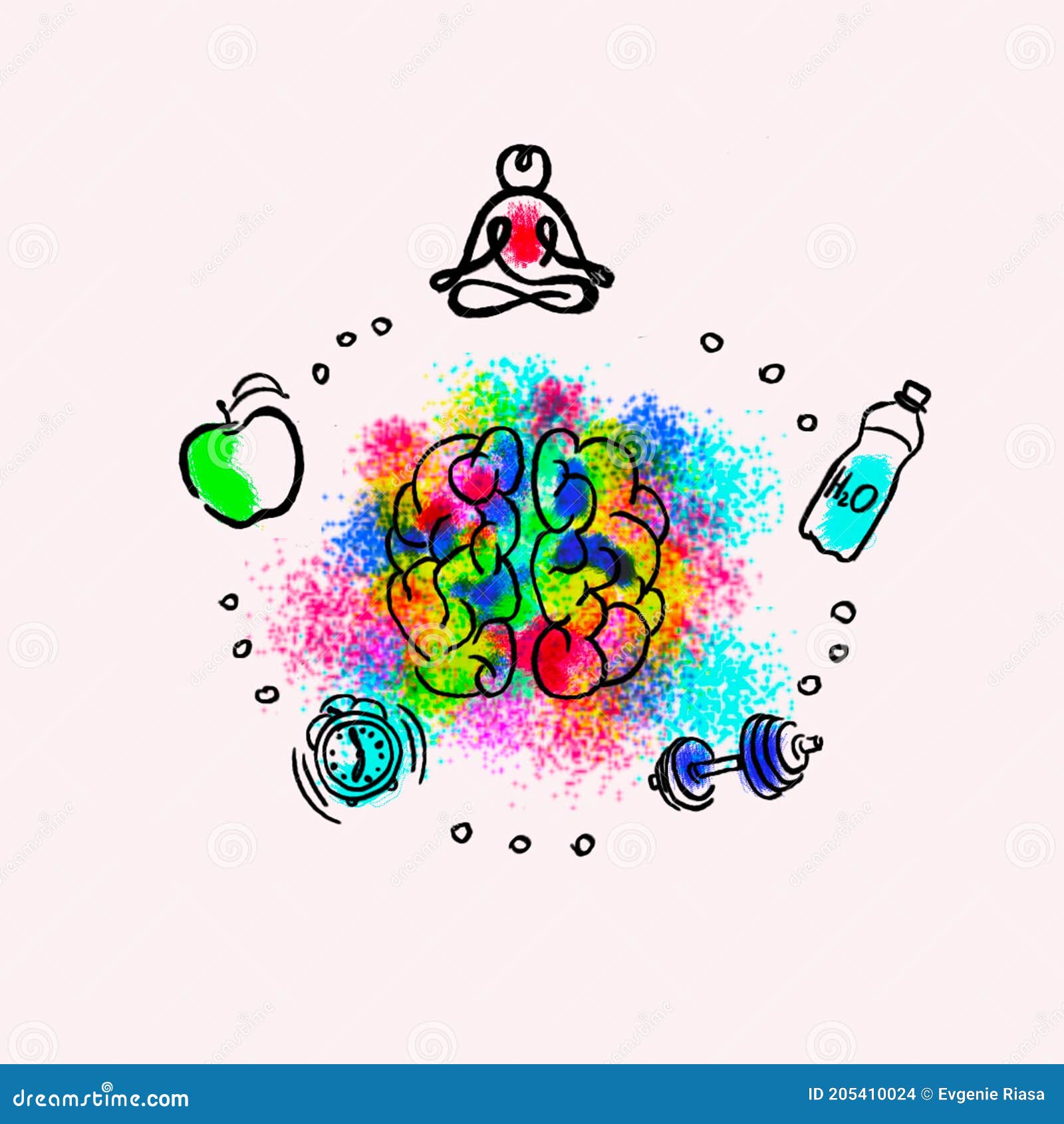 Dibujo Del Cerebro Y La Salud Humana. Plan De Salud. Stock de ilustración -  Ilustración de salud, brainstorming: 205410024