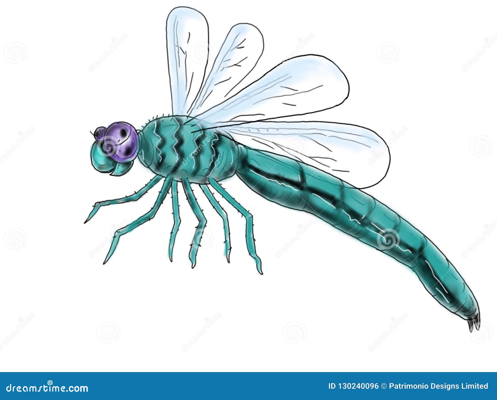 Dibujo Del Color De Vuelo De La Libélula Stock de ilustración - Ilustración  de libélula, halconero: 130240096