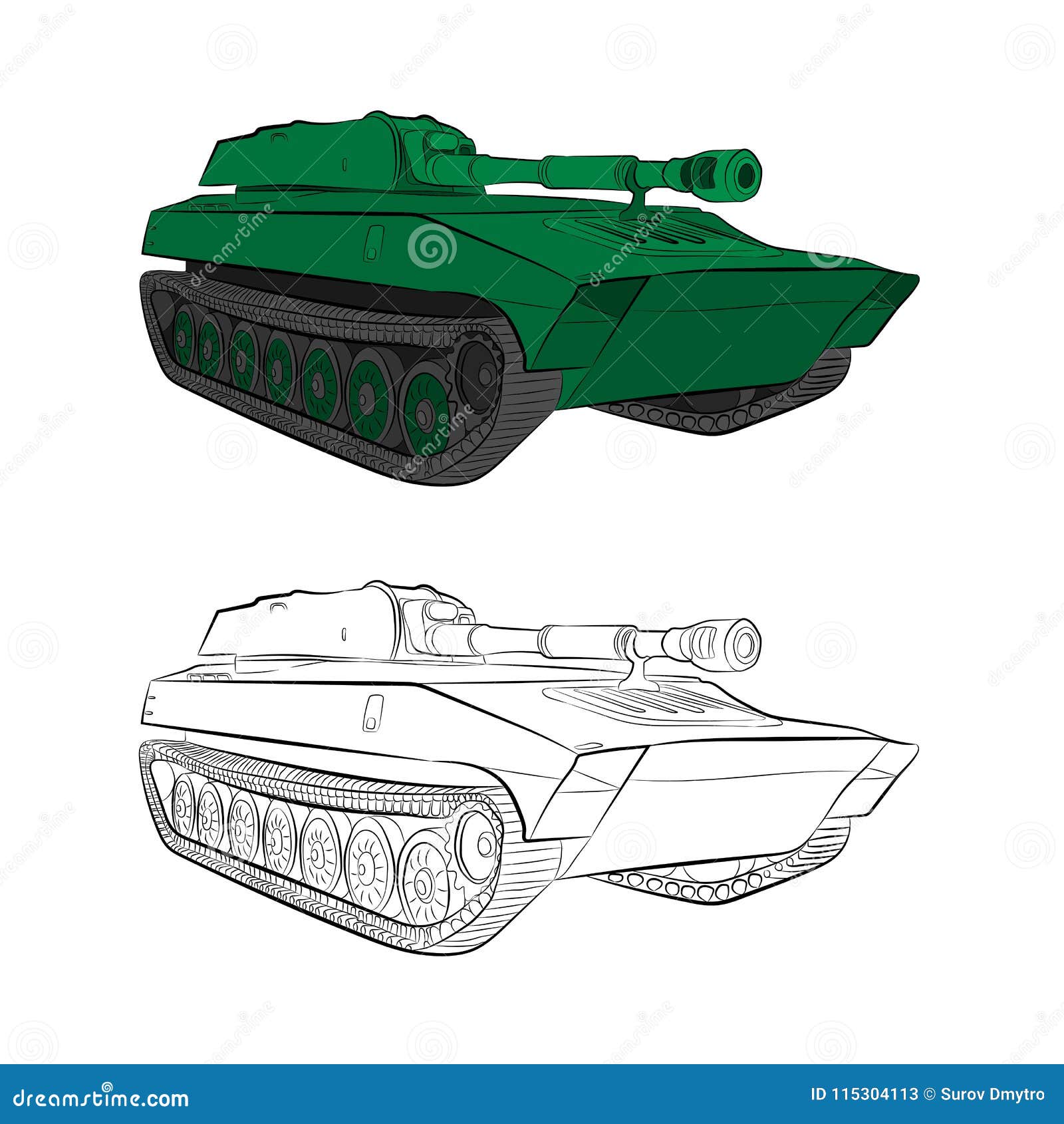 Dibujo Del Contorno De La Segunda Guerra Mundial Del Tanque De Batalla En  Lápiz Stock de ilustración - Ilustración de manera, armadura: 115304113