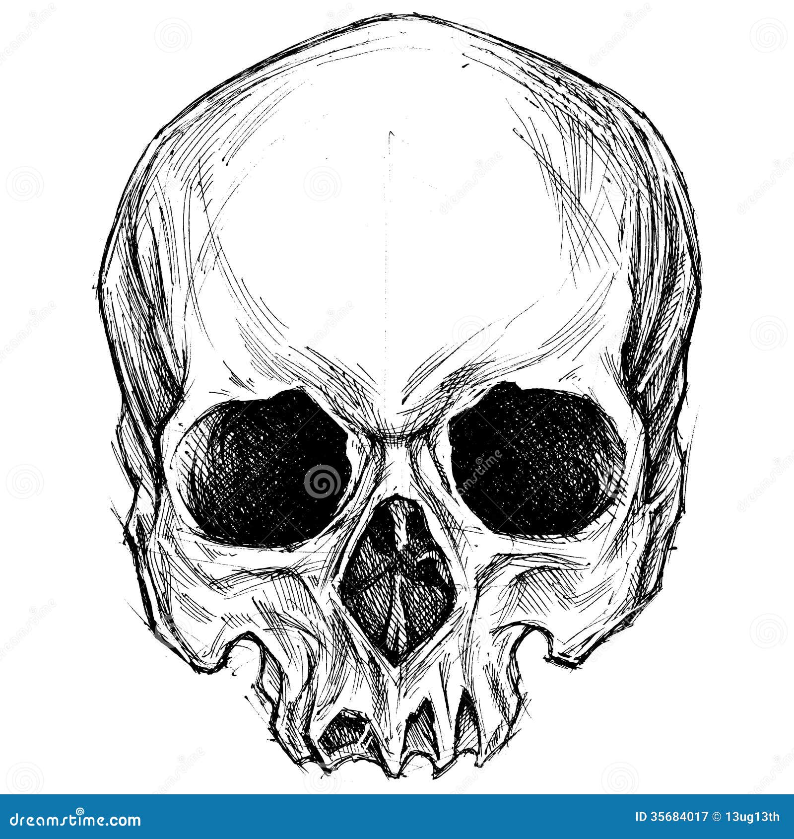 Dibujo del cráneo ilustración del vector. Ilustración de sucio - 35684017