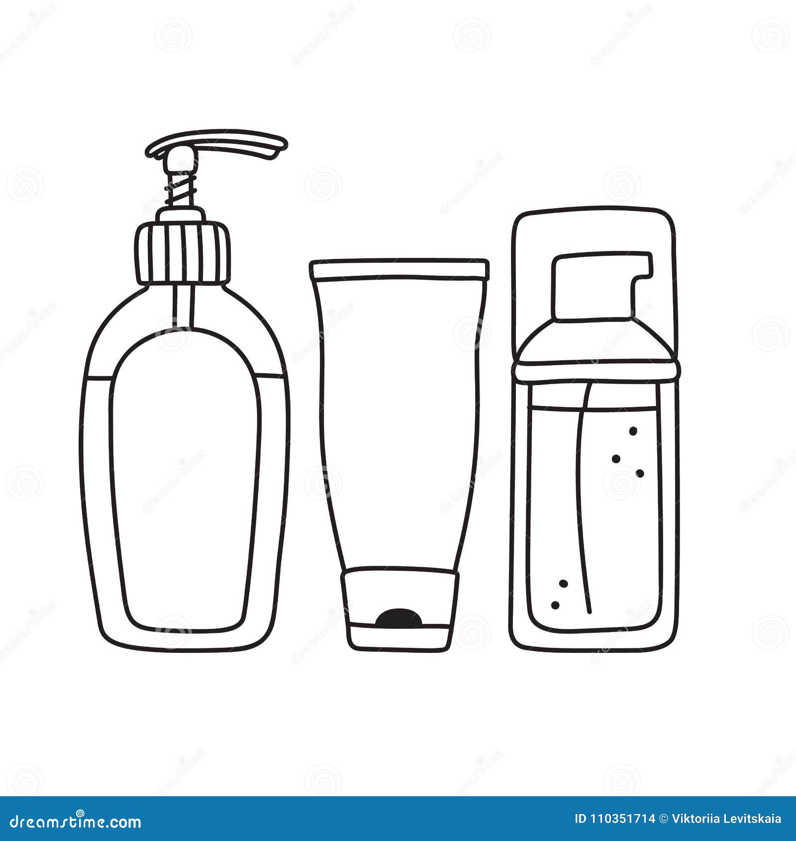 Dibujo Del Jabón Líquido, De La Crema Y Del Lavado Facial Ilustración del  Vector - Ilustración de higiene, belleza: 110351714