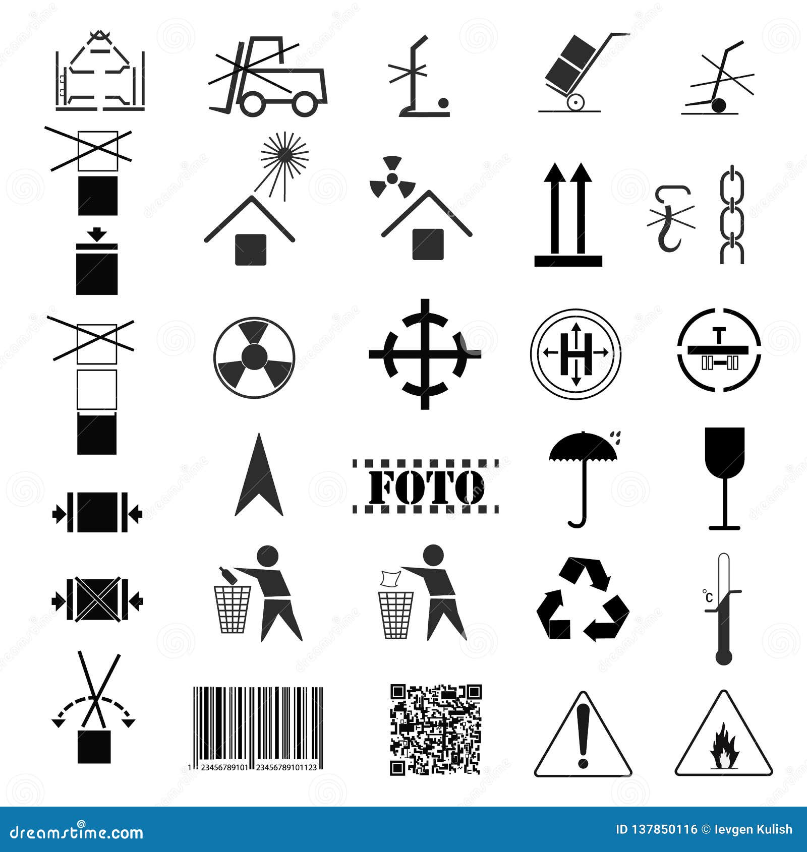 Dibujo Del Vector, Imagen De La Colección De Símbolos Que Embalan Marca Del  Cargo, Marca Del Transporte Stock de ilustración - Ilustración de objeto,  iconos: 137850116