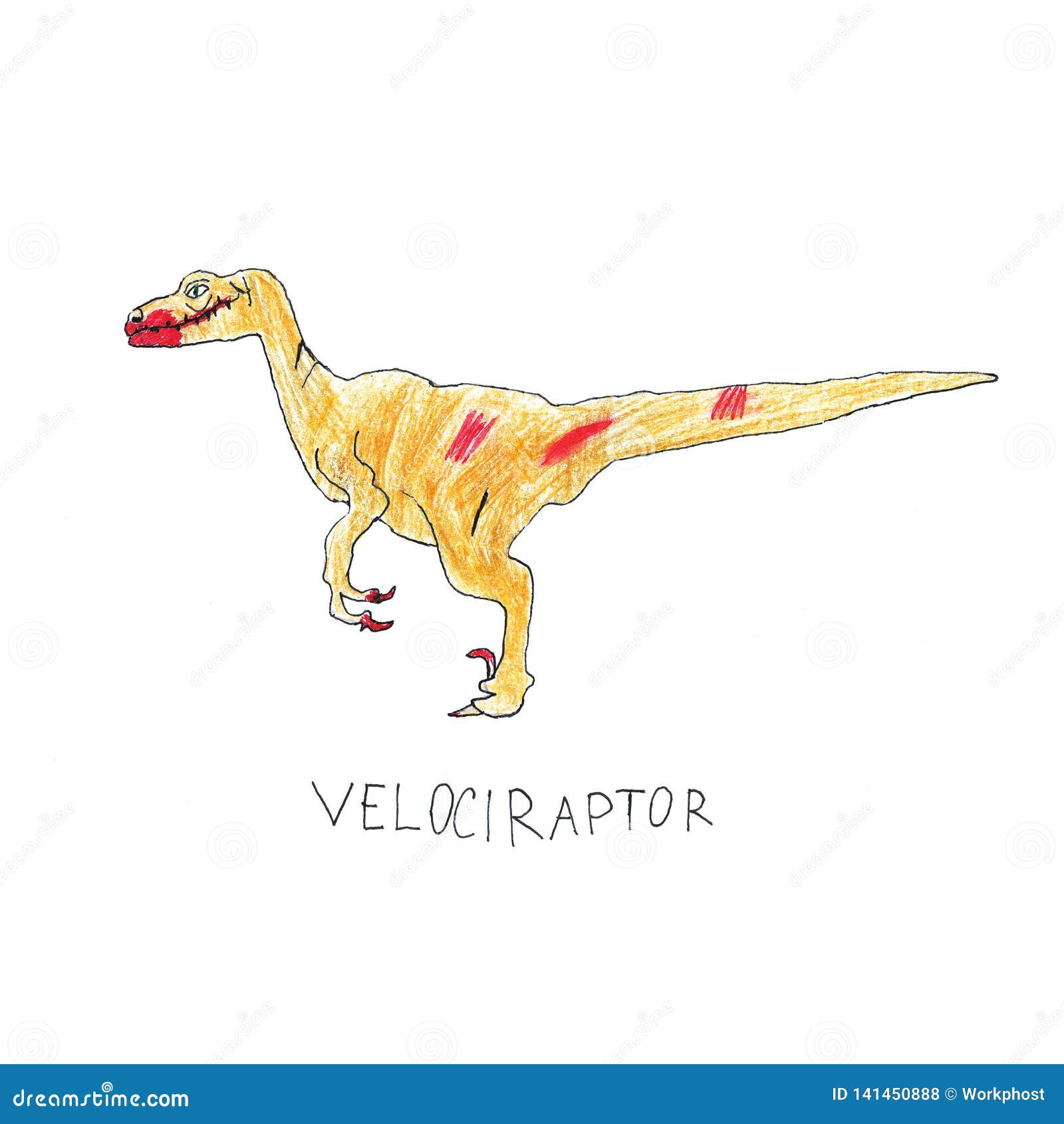 Dibujo Del Velociraptor Del Dinosaurio Ilustración Del Lápiz Para Su Diseño  Stock de ilustración - Ilustración de papel, dino: 141450888