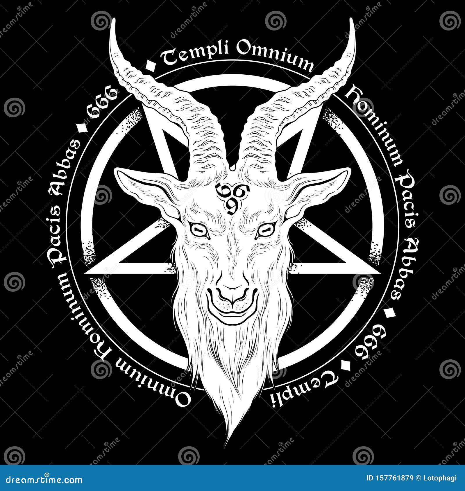 Dibujo GrÃ¡fico Vectorial Con Dibujos De La Cabeza Del Demonio De Baphomet  ImpresiÃ³n O Trabajo Negro Tatuaje Flash. TraducciÃ³n D Ilustración del  Vector - Ilustración de ocultismo, muestra: 157761879