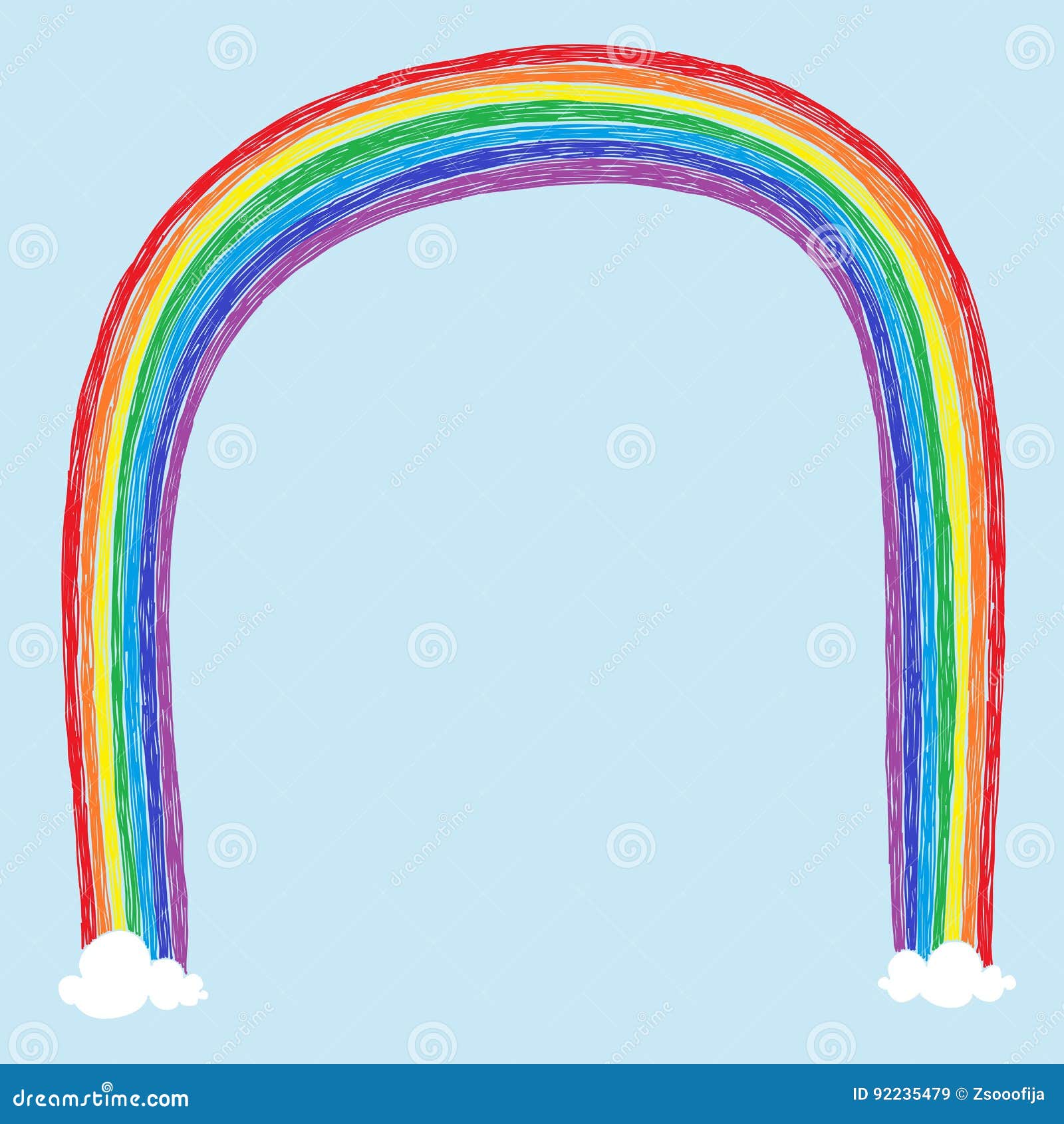 Dibujo Infantil Del Arco Iris Ilustración del Vector - Ilustración de  sencillo, cartel: 92235479