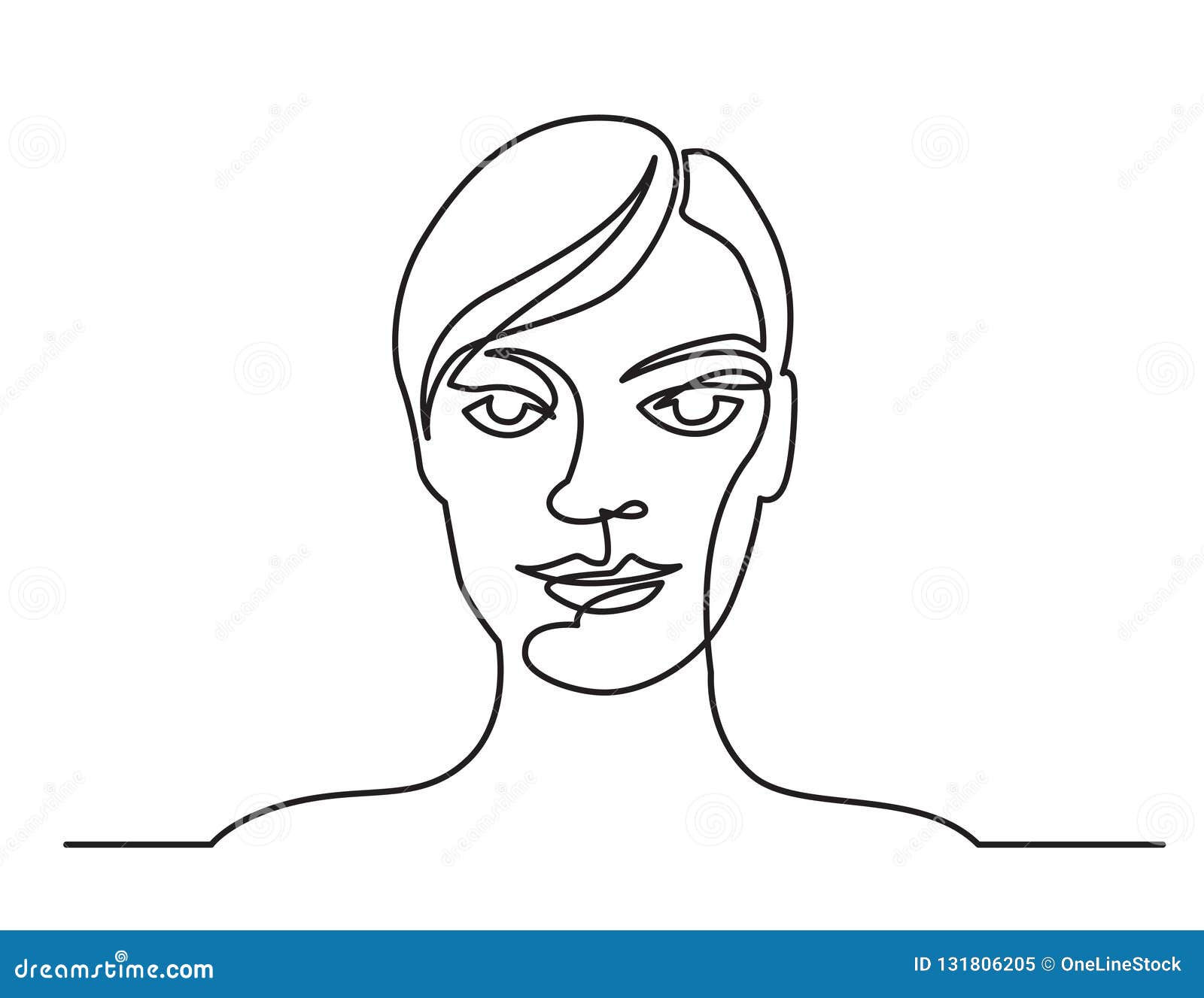 Dibujo Lineal Continuo De La Mujer Con El Pelo Corto En El Fondo Blanco  Ilustración del Vector - Ilustración de persona, positivo: 131806205