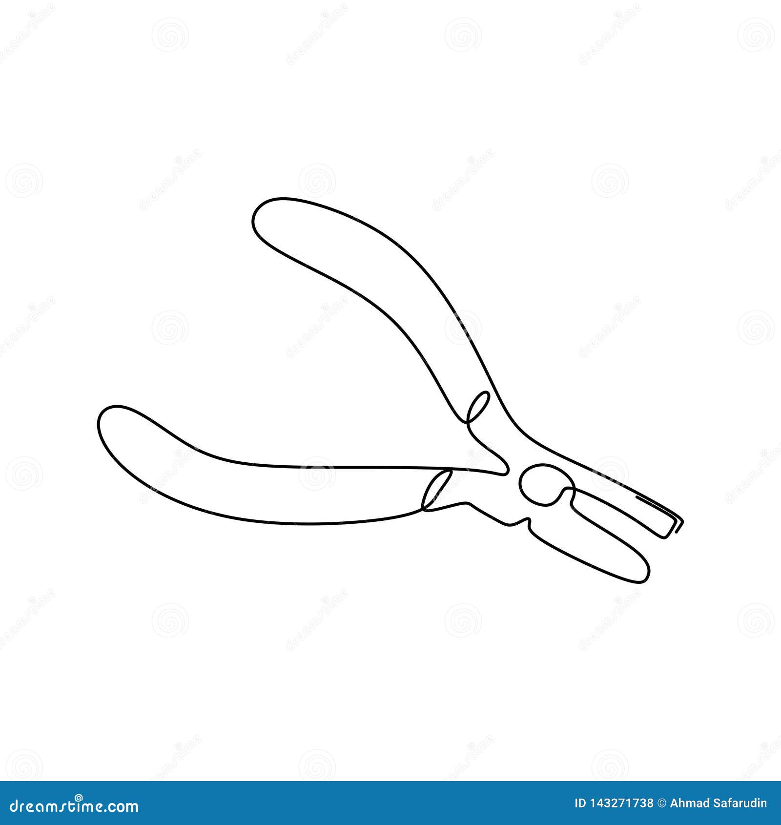Dibujo Lineal Continuo De Pinzas O De Pinzas Stock de ilustración -  Ilustración de accesorio, manual: 143271738