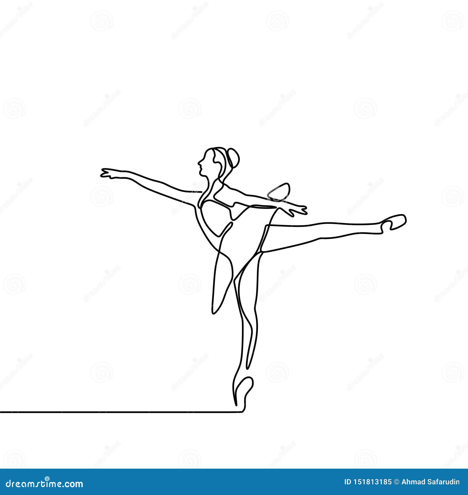 Dibujo Lineal Continuo Del Ballet De Baile De La Muchacha Estilo Del  Minimalismo Del Concepto De La Bailarina Ilustración del Vector -  Ilustración de elegante, aislado: 151813185