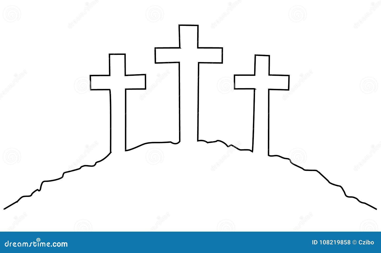 Dibujo Lineal De La Cruz Una De Pascua Ilustración del Vector - Ilustración  de cristo, santo: 108219858