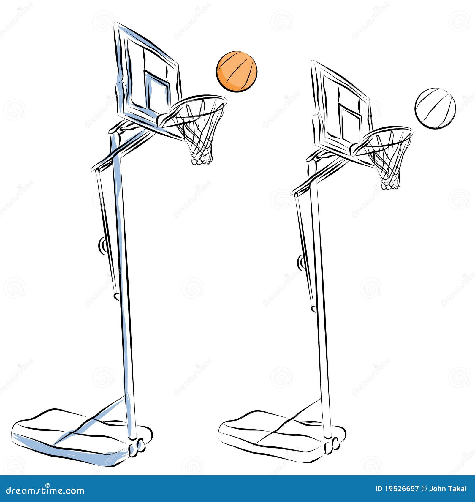 Dibujo Lineal Del Soporte Del Aro De Baloncesto Ilustración del Vector -  Ilustración de baloncesto, negro: 19526657