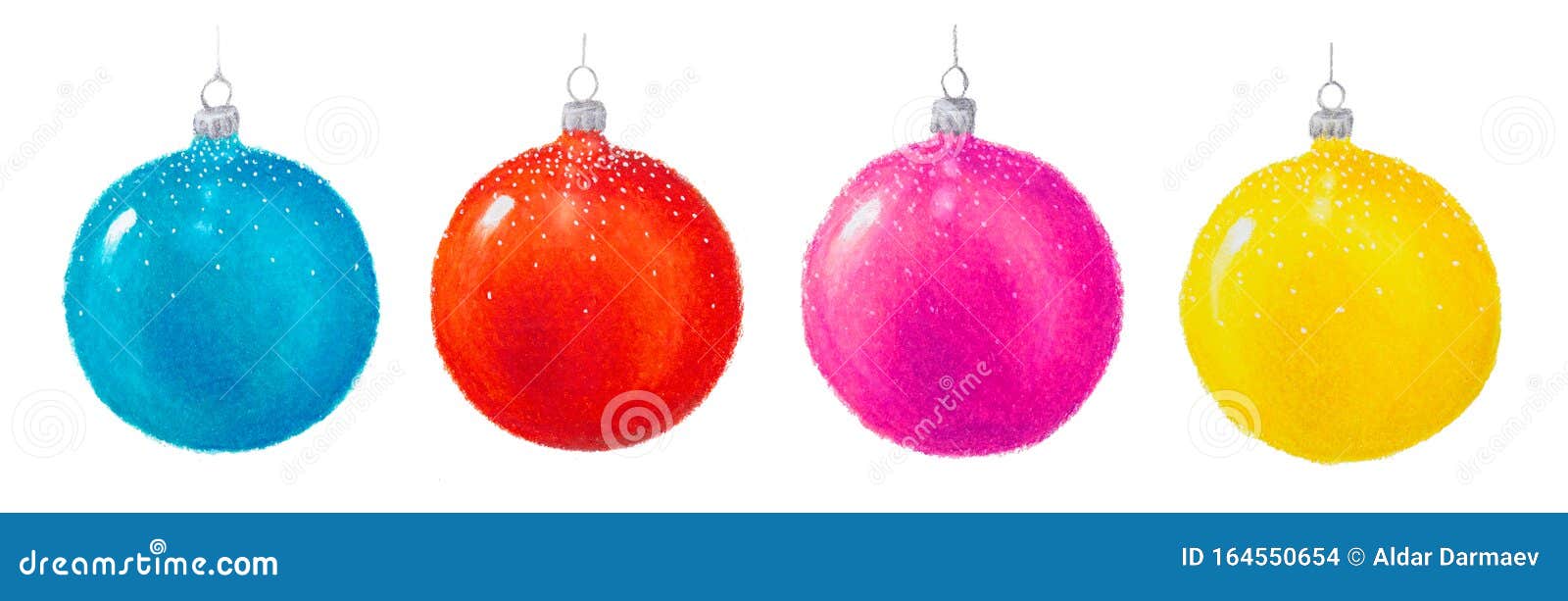 Dibujo a Mano Color Agua De Esferas De Baubles Navideñas Coloridas  Colección De Bolas, Aisladas Stock de ilustración - Ilustración de aislado,  gouache: 164550654