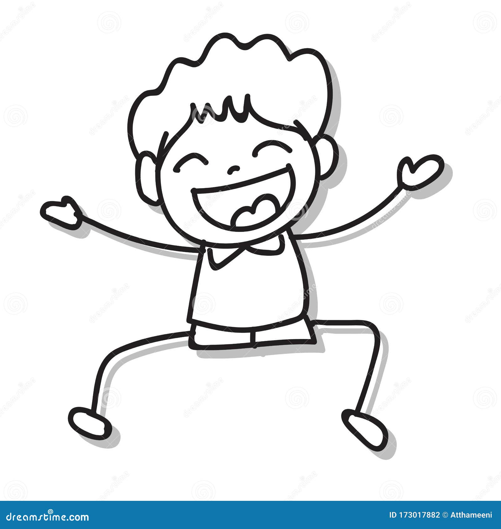 Dibujo Manual Caricatura Personaje De Dibujos Animados Feliz Niño Felicidad  Abstracto Personas Ilustración Vectorial Para Niño Ilustración del Vector -  Ilustración de extracto, actividad: 173017882