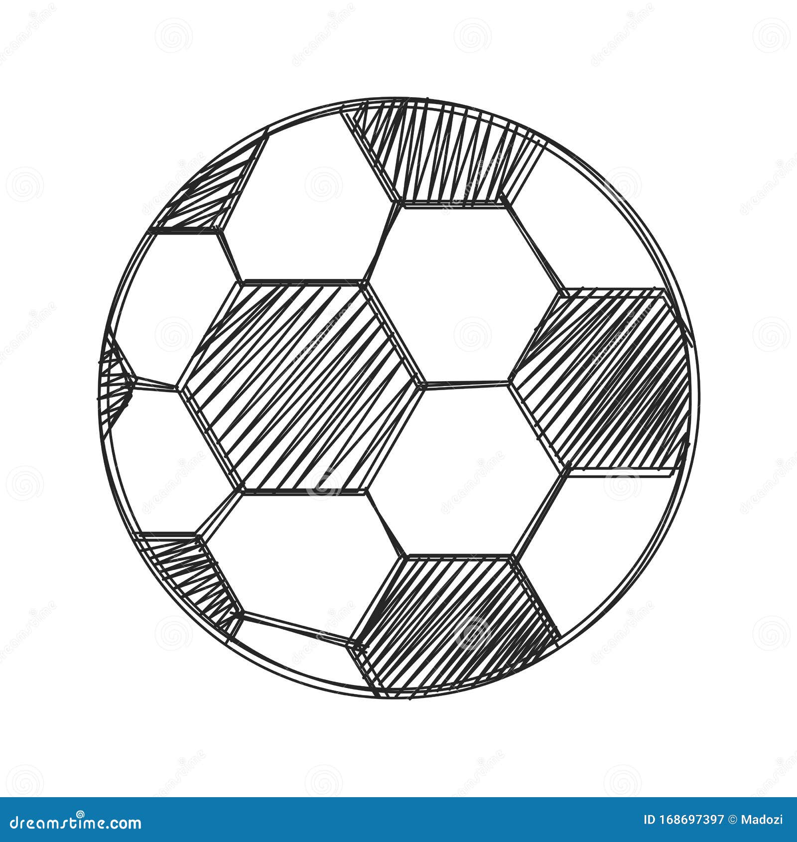 Dibujo Manual De La Pelota De Fútbol Ilustración Aislada