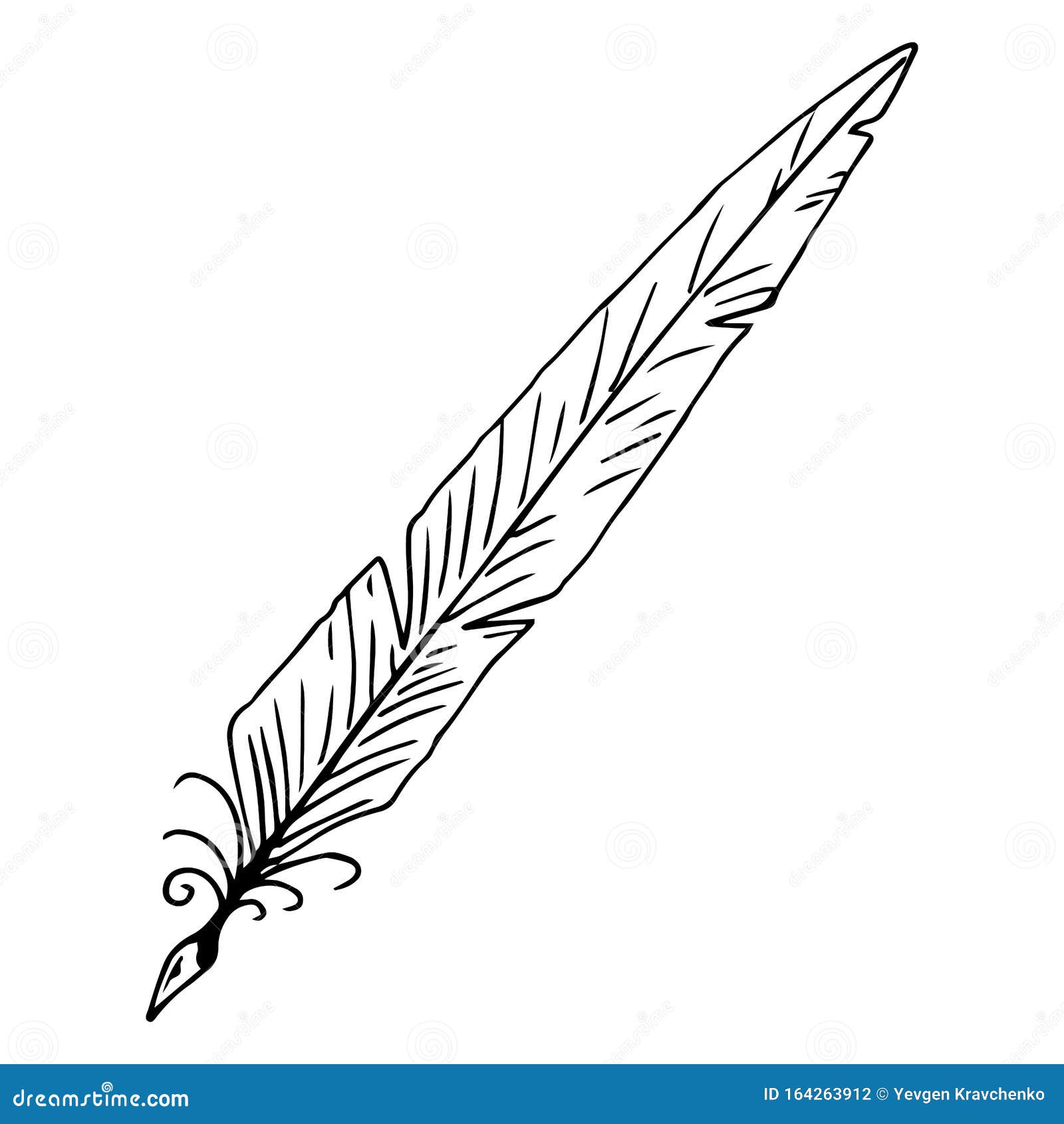 Dibujo Manual De Pluma Pluma De Tinta Del Vector Icono De Pluma Stock de  ilustración - Ilustración de vector, elemento: 164263912