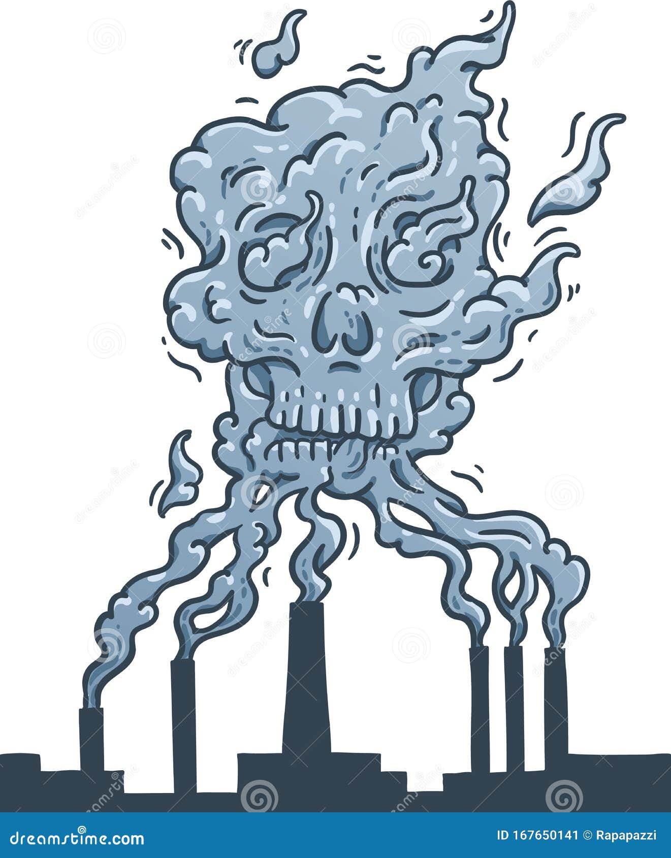 Dibujo Manual Nubes De Muerte Sobre La Contaminación Del Aire Ilustración  del Vector - Ilustración de nube, concepto: 167650141