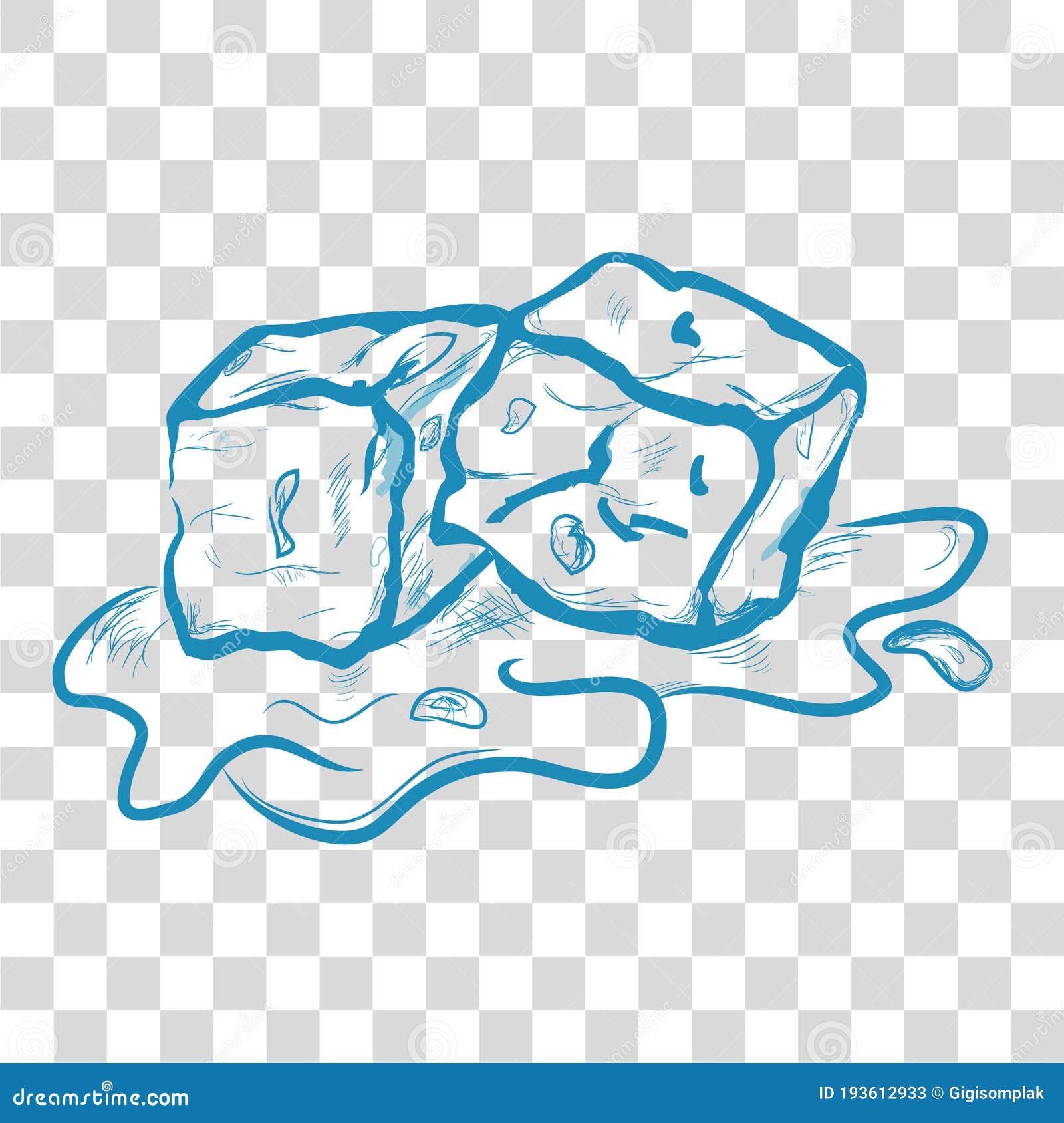 Dibujo Manual Simple Esbozo Fusión Cubo De Hielo En Fondo De Efecto  Transparente Ilustración del Vector - Ilustración de azul, efecto: 193612933