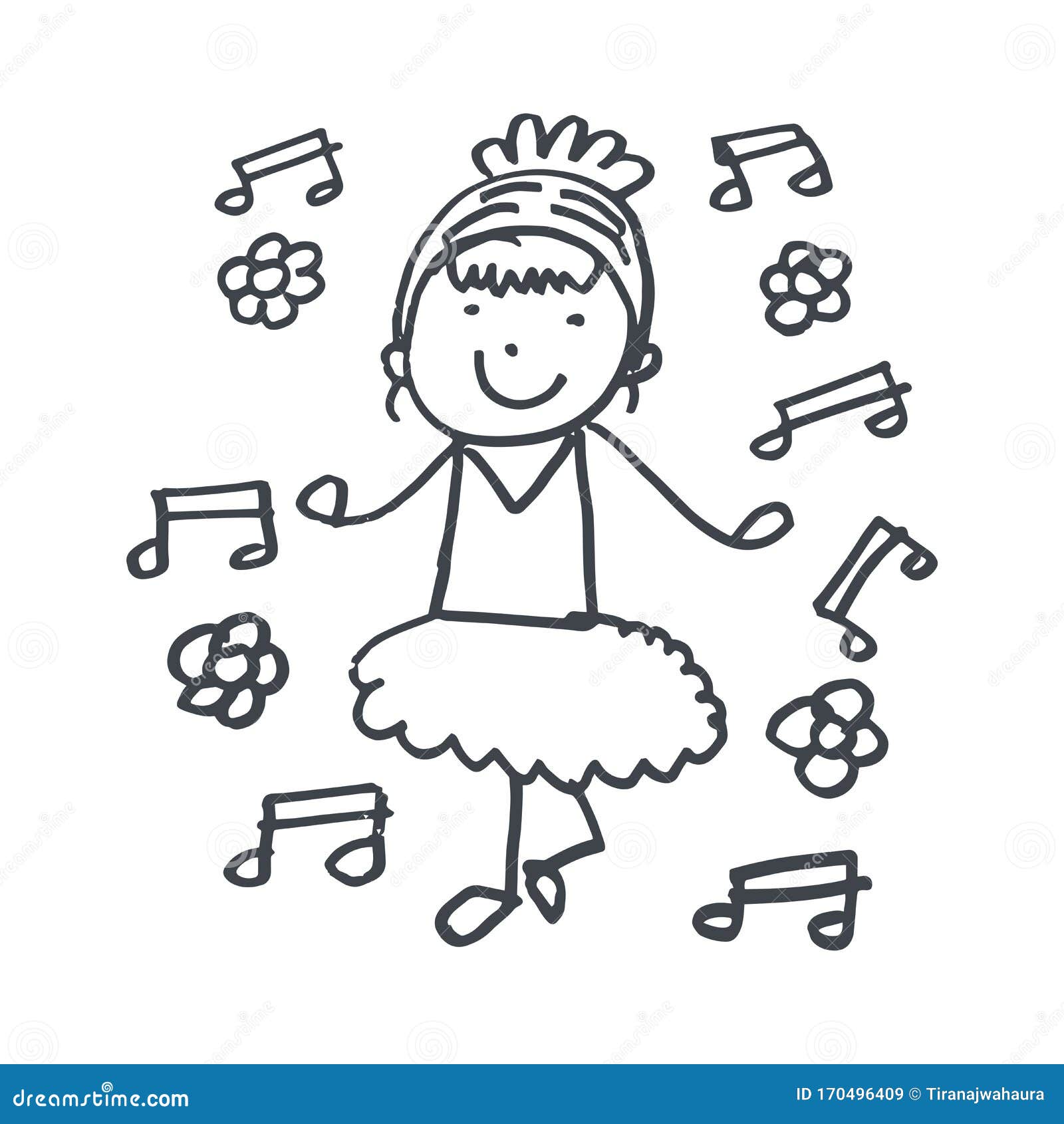 Dibujo Manual Vectorial De Niños Felices Aprendiendo a Cantar Y Bailar  Ilustración del Vector - Ilustración de historieta, clase: 170496409