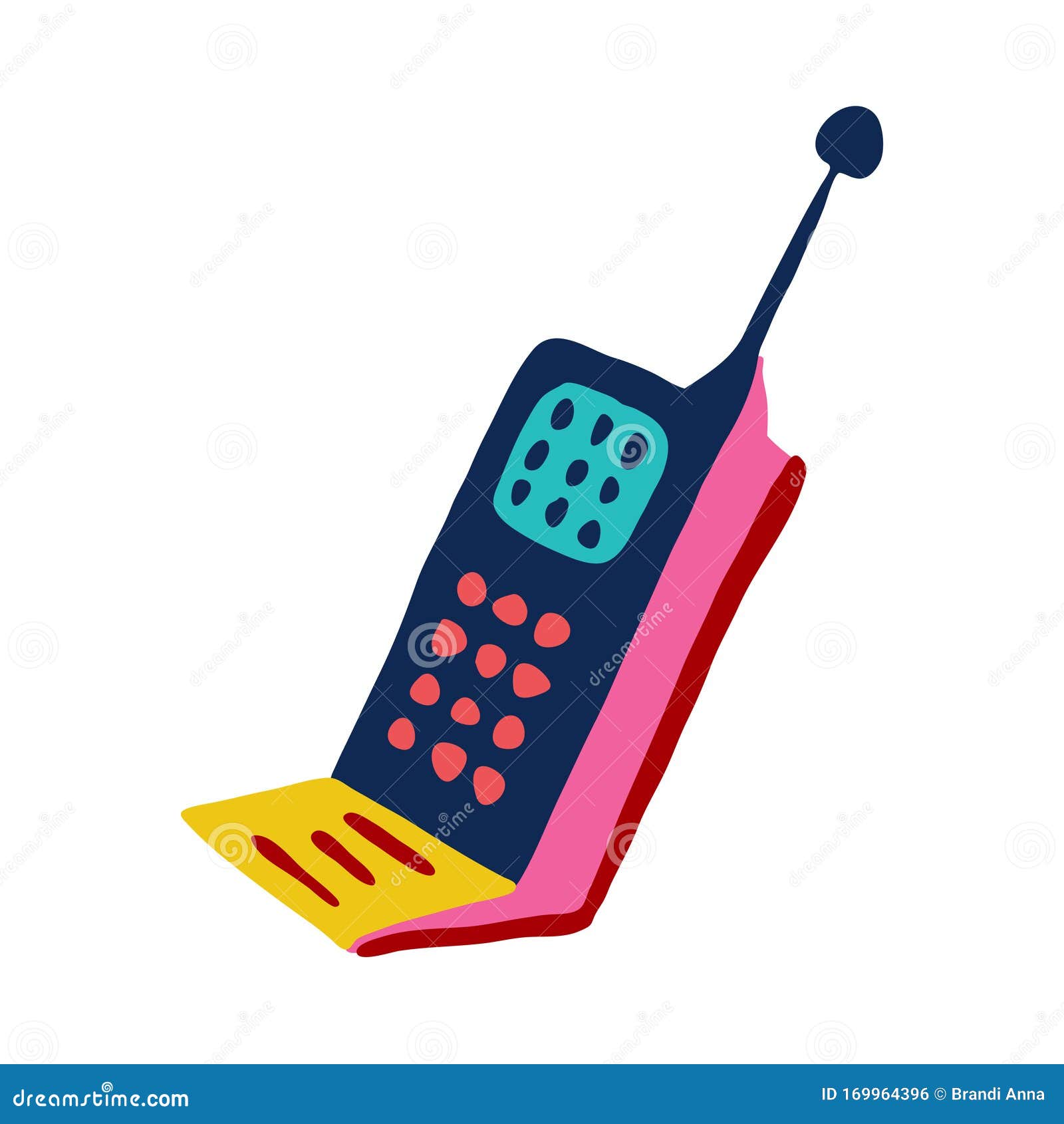 Dibujo Retro Teléfono Celular Con Antena, Símbolo De Teléfono Antiguo  Ilustración del Vector - Ilustración de altavoz, receptor: 169964396