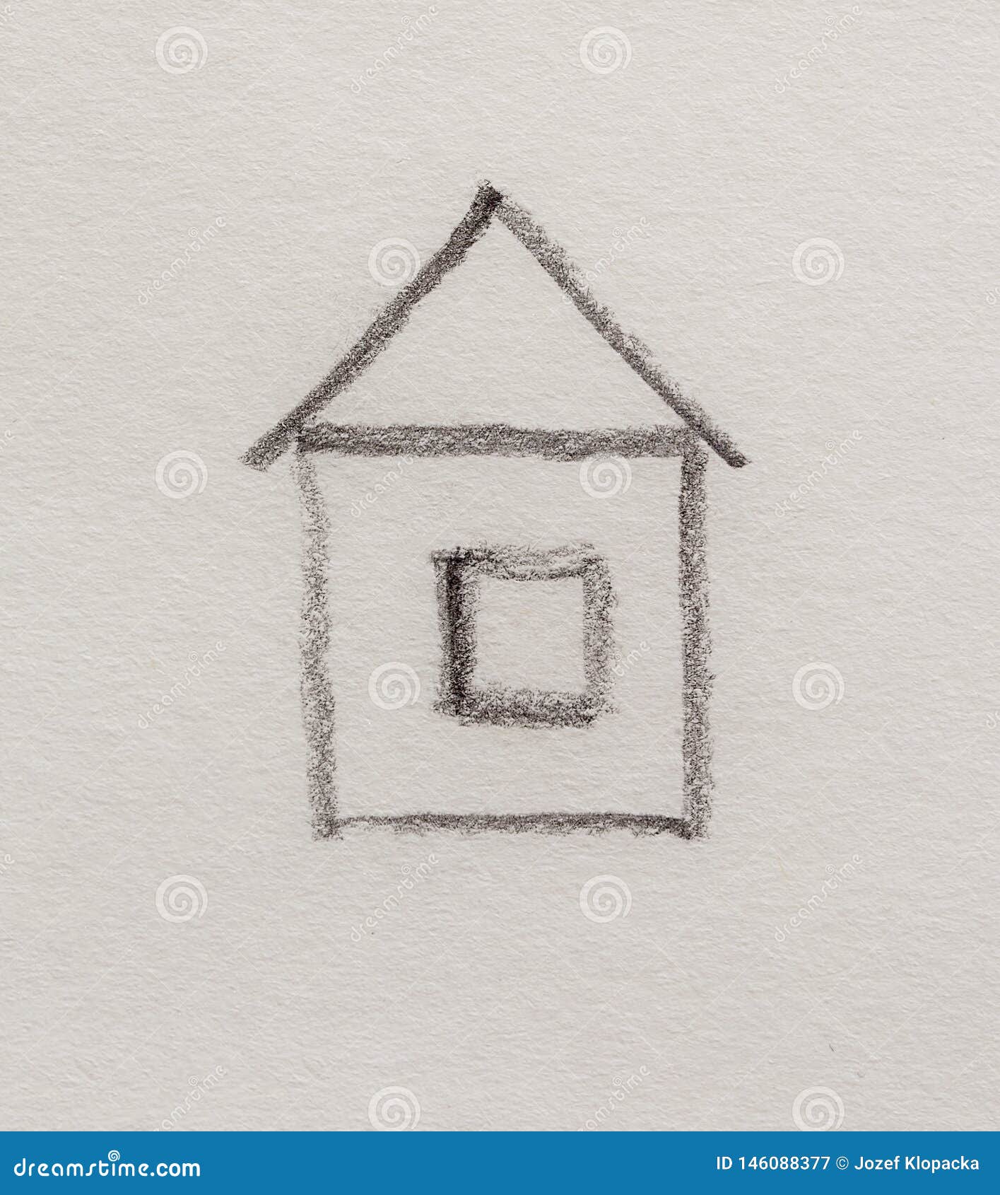 Dibujo Simbólico De Una Casa, Dibujo De Symple De Lápiz En El Papel Stock  de ilustración - Ilustración de puerta, casero: 146088377