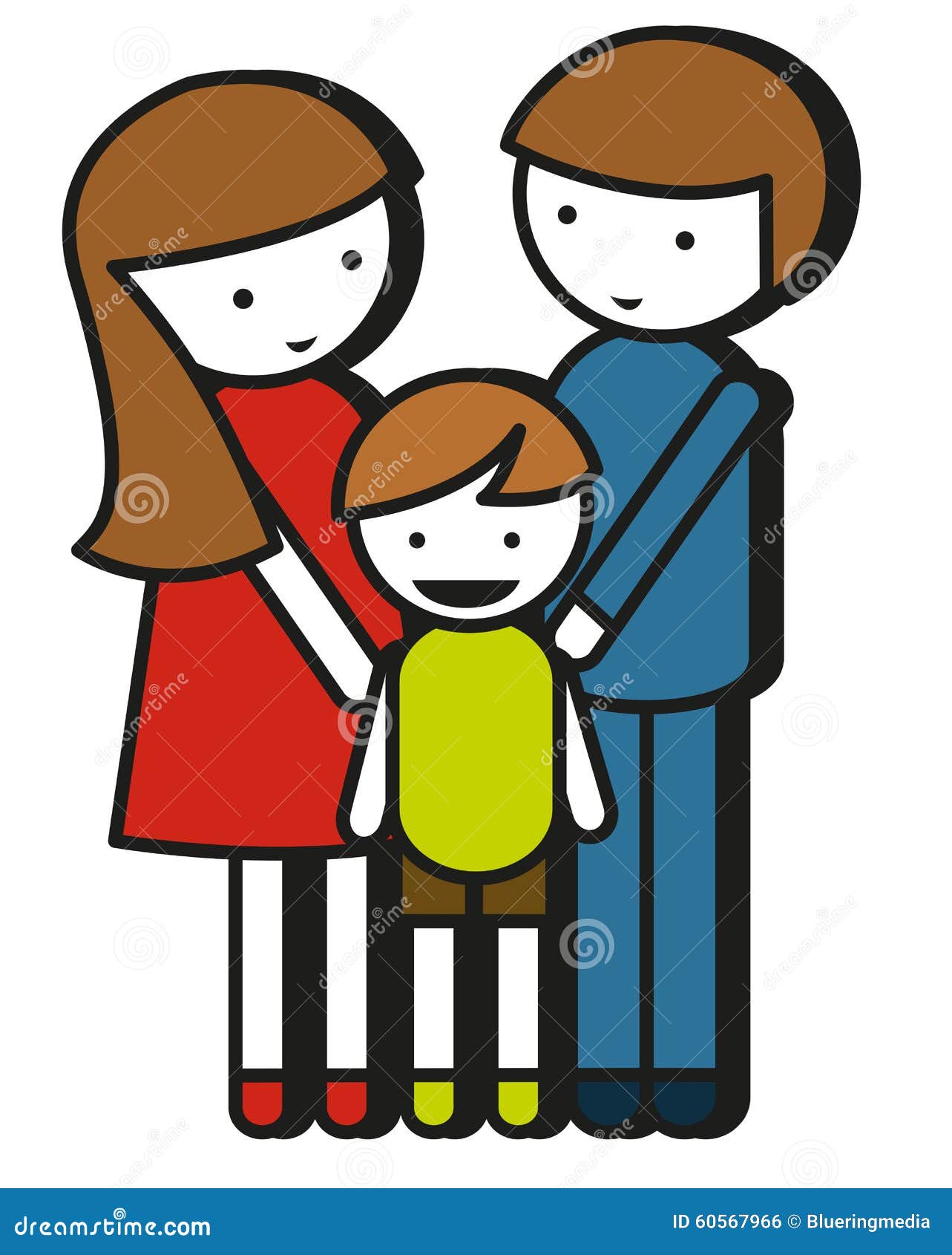 Dibujo Simple De La Familia Con Los Padres Y El Niño Ilustración del Vector  - Ilustración de mujer, amor: 60567966