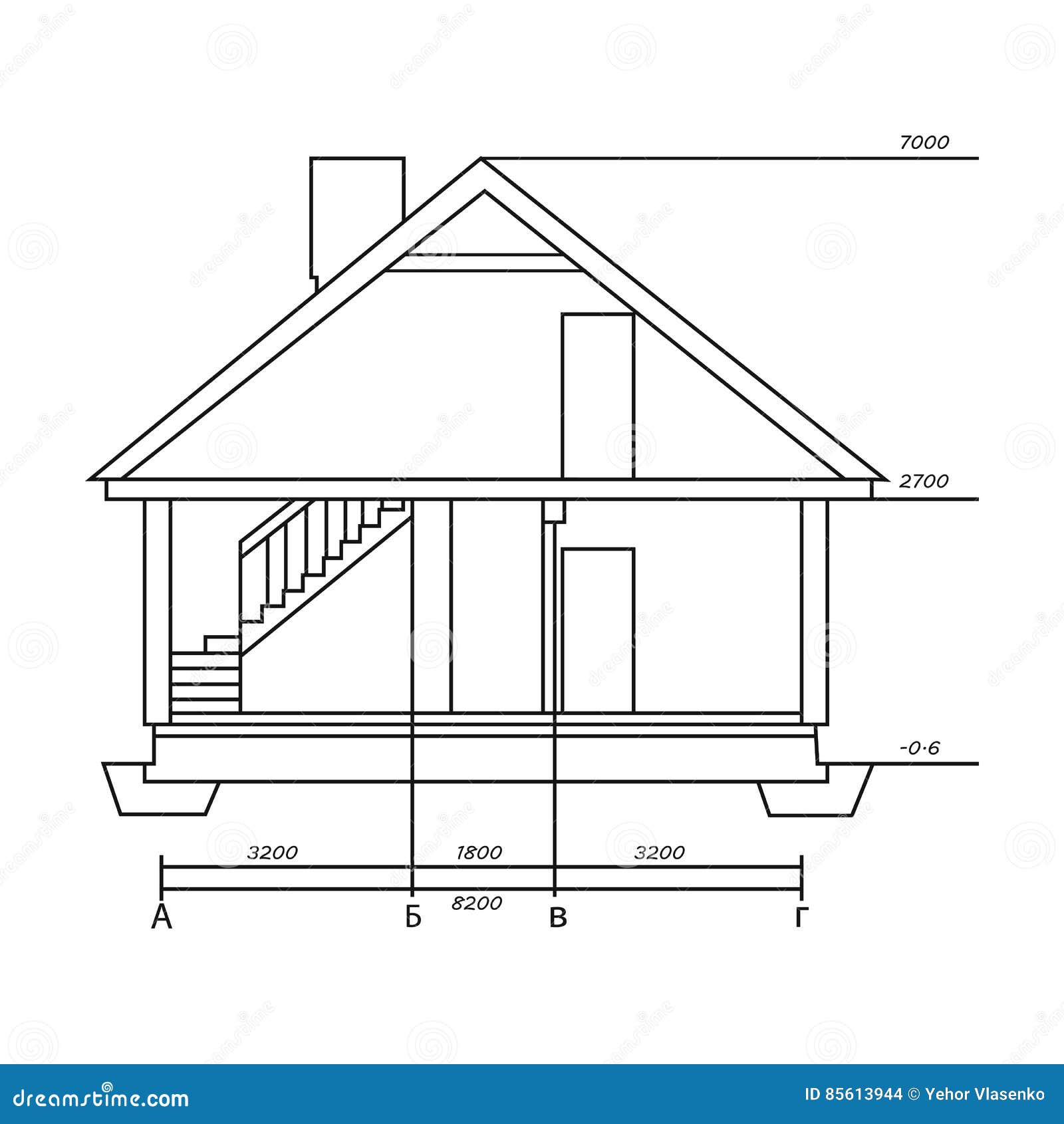 Dibujo Técnico Del Icono De La Casa En Estilo Del Esquema Aislado En El