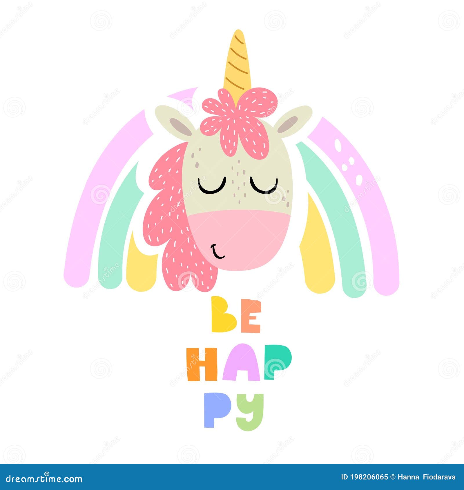 Dibujo Unicornio, Arcoiris, Letras De Dibujos a Mano Ilustración Vectorial  Colorida, Estilo Plano Ilustración del Vector - Ilustración de cartel,  historieta: 198206065