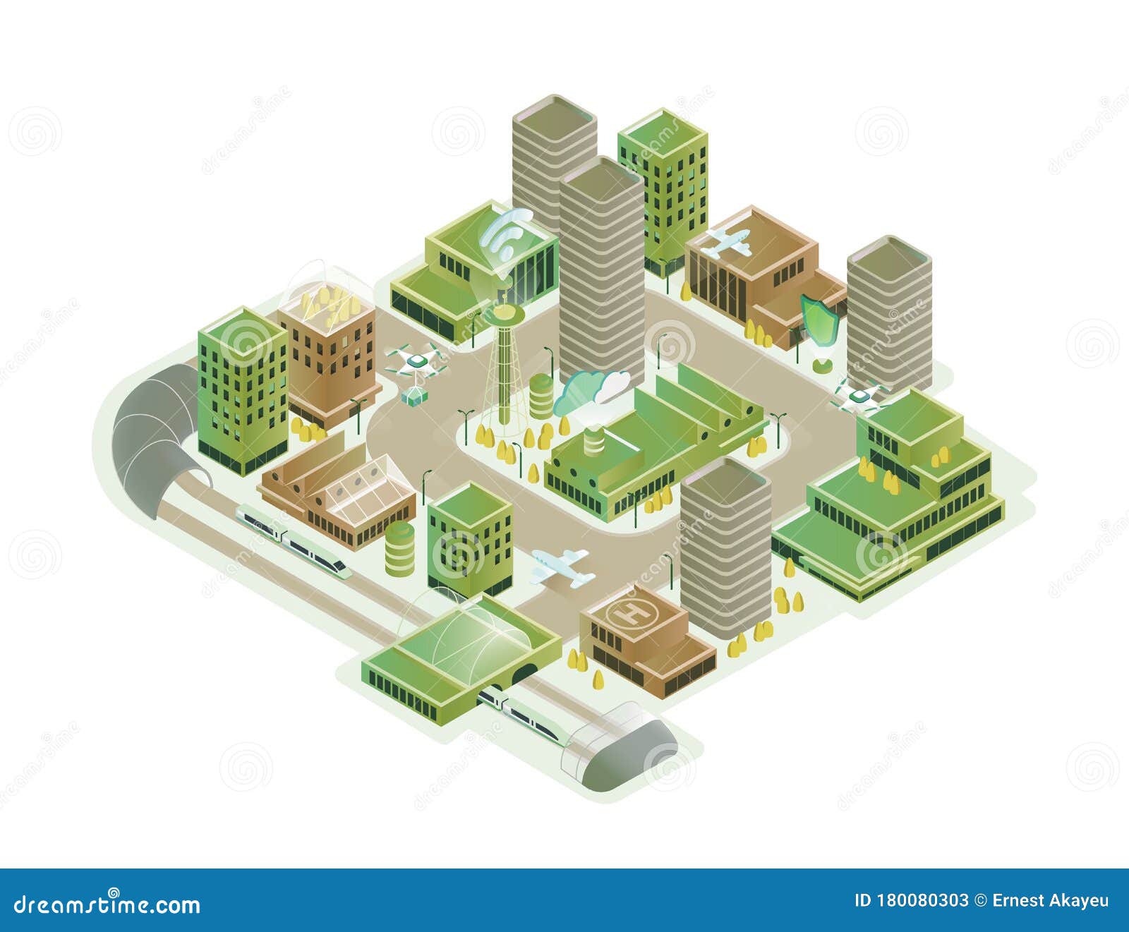 Dibujo Vectorial De Modelo Isométrico De Ciudad Inteligente Y Colorida  Moderna Infraestructura Del Paisaje Urbano De Innovación C Ilustración del  Vector - Ilustración de paisaje, digital: 180080303