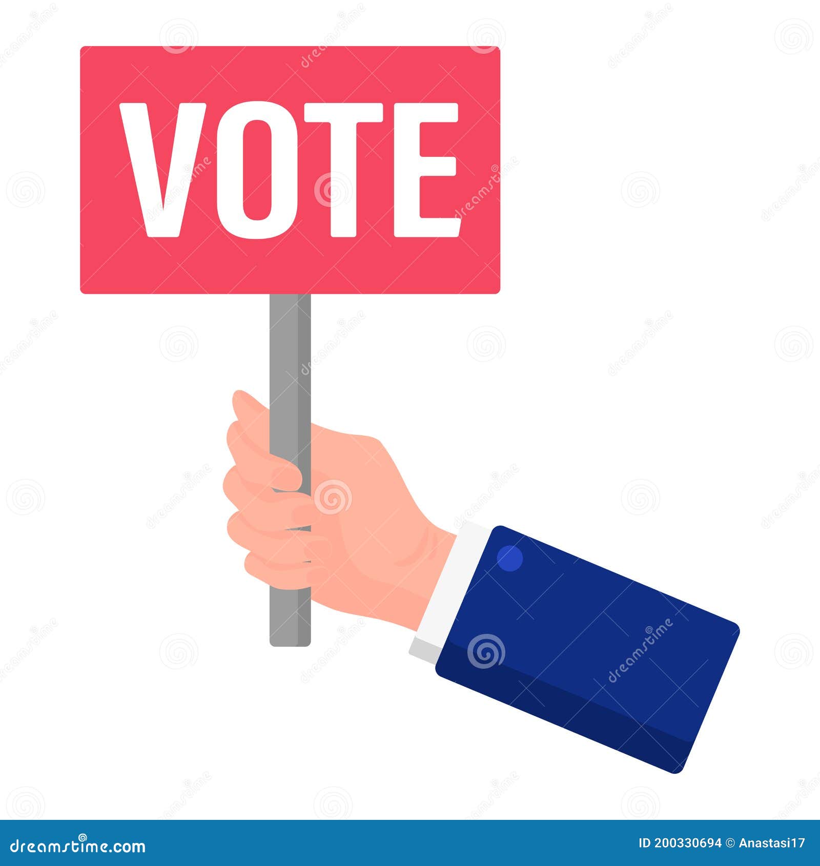 Dibujo Vectorial De Una Mano Que Sostiene Un Cartel Con El Voto De Inscripcion Aislado En Un Fondo Blanco Stock De Ilustracion Ilustracion De Camarilla Concepto 200330694