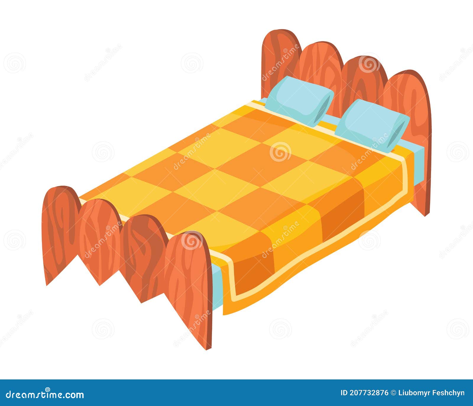 Dibujos Animados Cama. Ilustración Vectorial De Color Cama Con Almohada Y  Cubierta. Icono De Muebles Stock de ilustración - Ilustración de noche,  moderno: 207732876