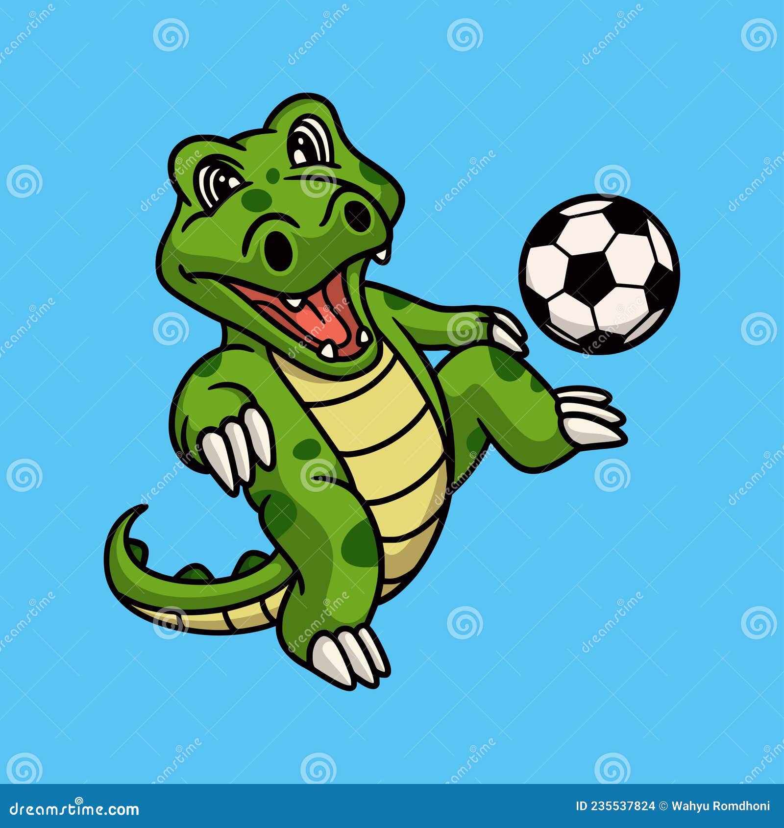 Dibujos Animados De Diseño Animal Cocodrilo Jugando Al Fútbol Ilustración  del Vector - Ilustración de gator, piel: 235537824