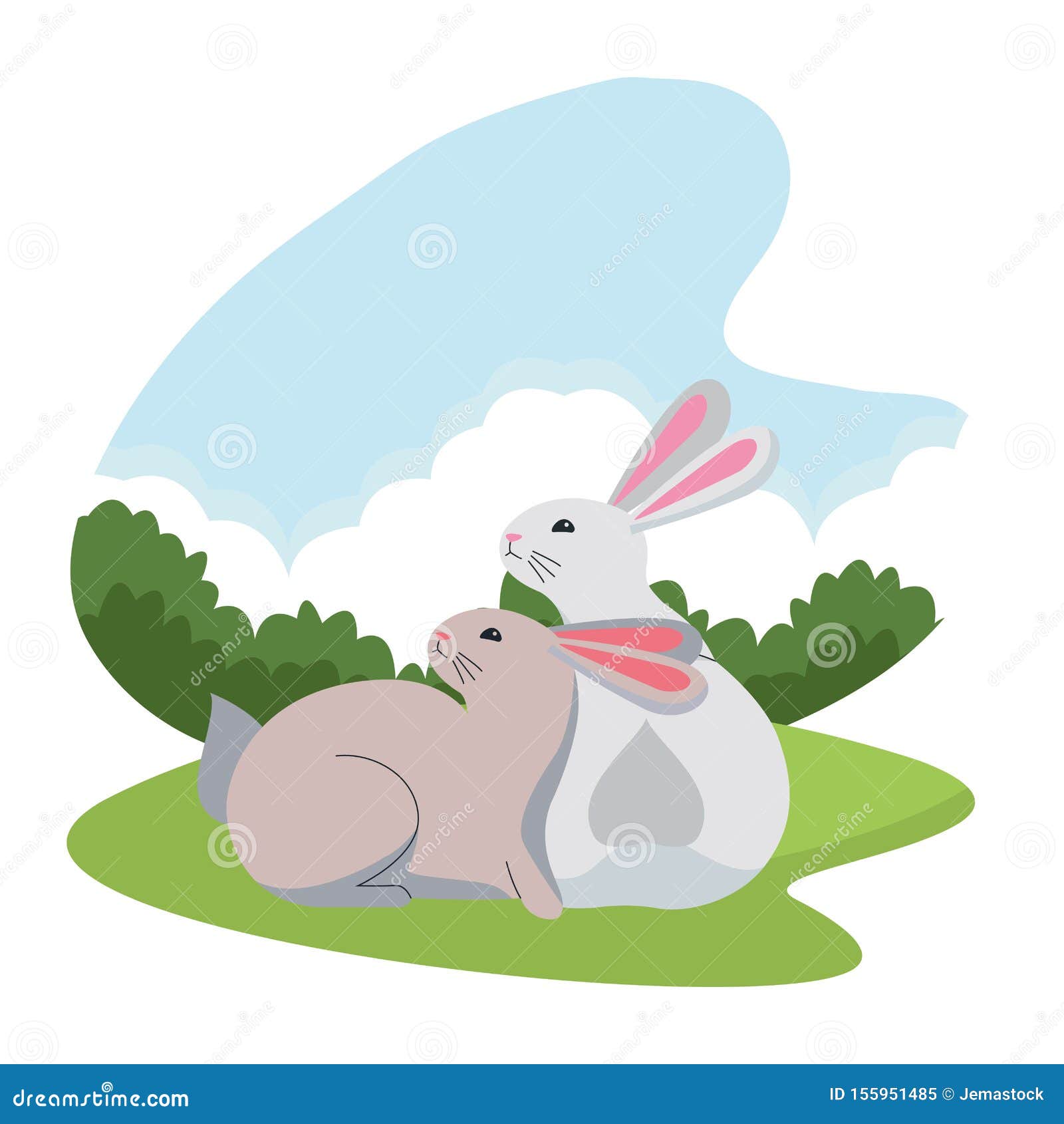 Dibujos Animados De Dos Conejos Imagen de archivo - Imagen de conejos,  conejo: 155951485