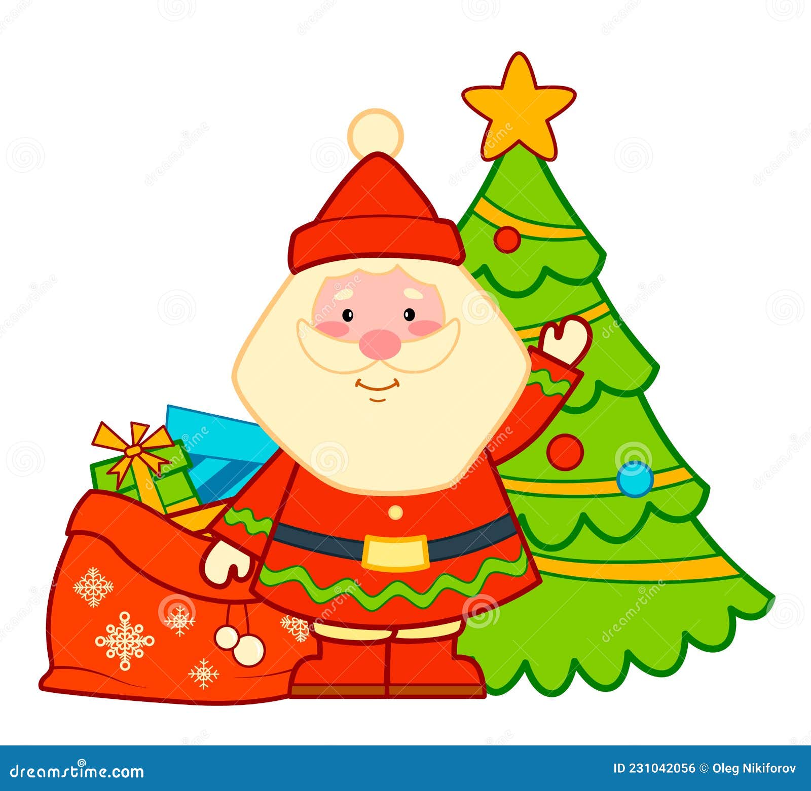 Dibujos Animados De Navidad. Ilustración De Vector De Santa Claus Bag  Clipart Ilustración del Vector - Ilustración de navidad, santa: 231042056
