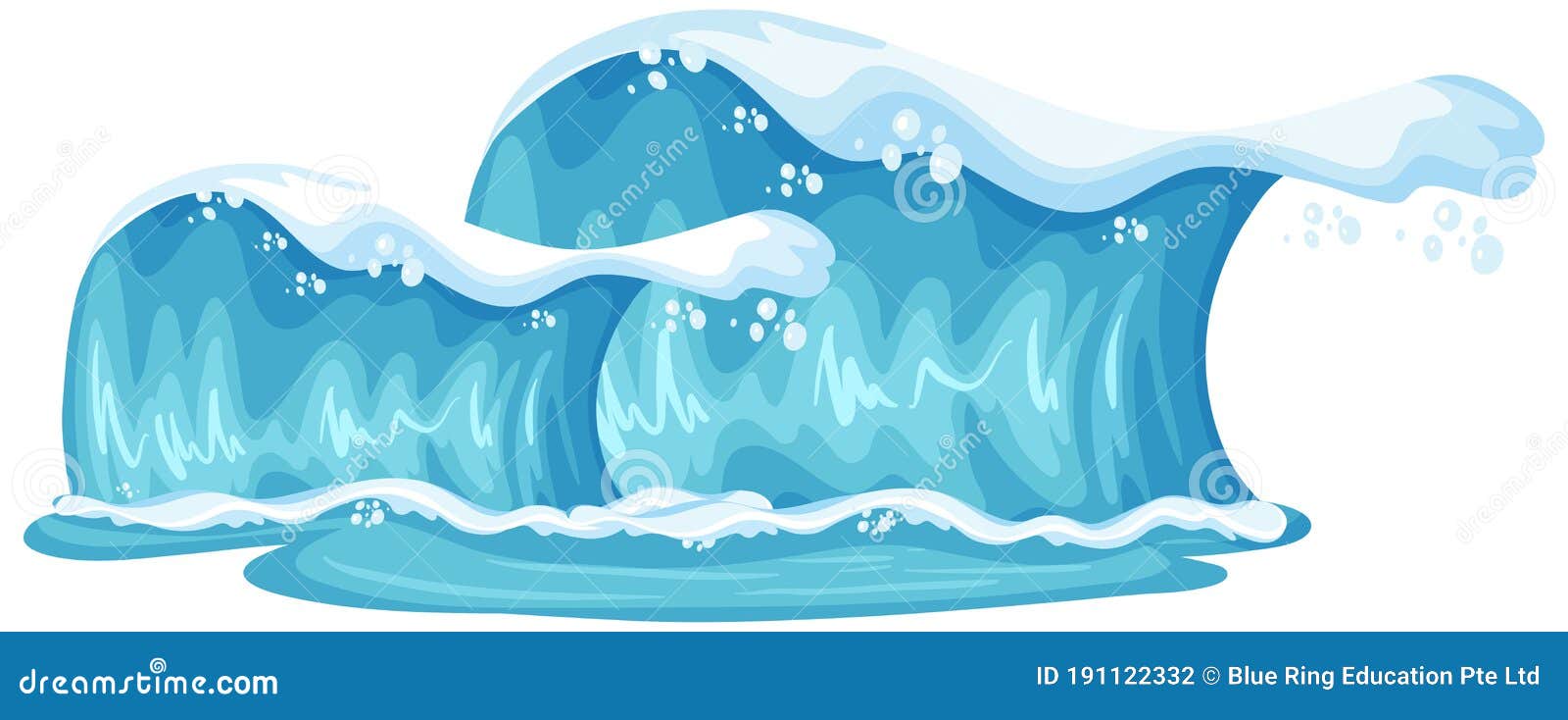 Dibujos Animados De Olas De Océano Azul Gigante Aislados Ilustración del  Vector - Ilustración de capa, alarma: 191122332