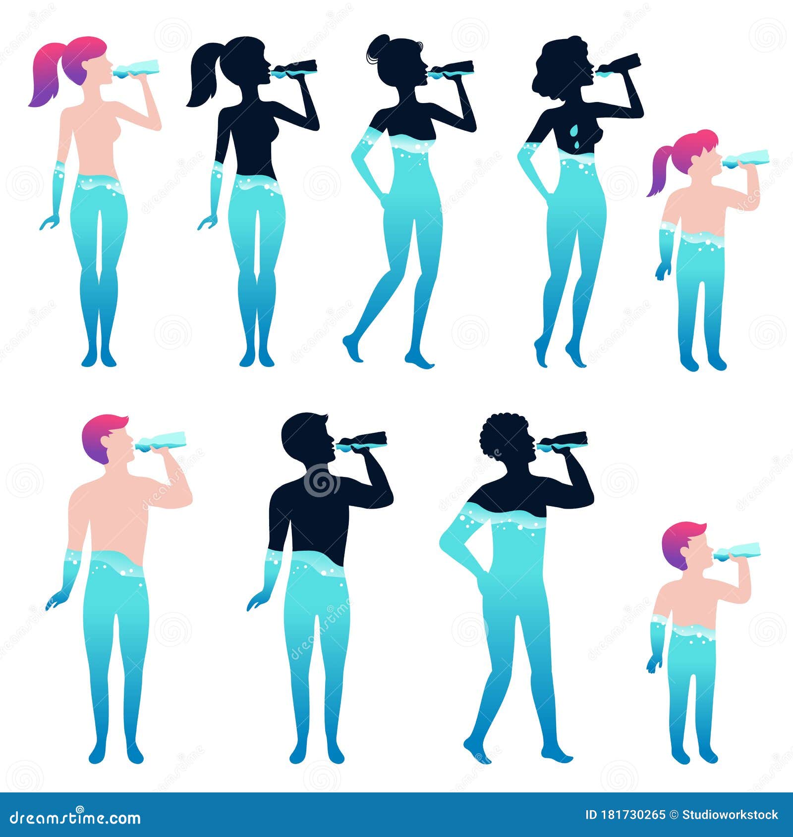 Dibujos Animados De Personas Tomando Agua En El Concepto Corporal Ilustración del Vector - Ilustración de forma, aislado: 181730265 Dibujos Animados De Personas Tomando Agua En El Concepto Corporal Ilustración del Vector - Ilustración de forma, aislado: 181730265
