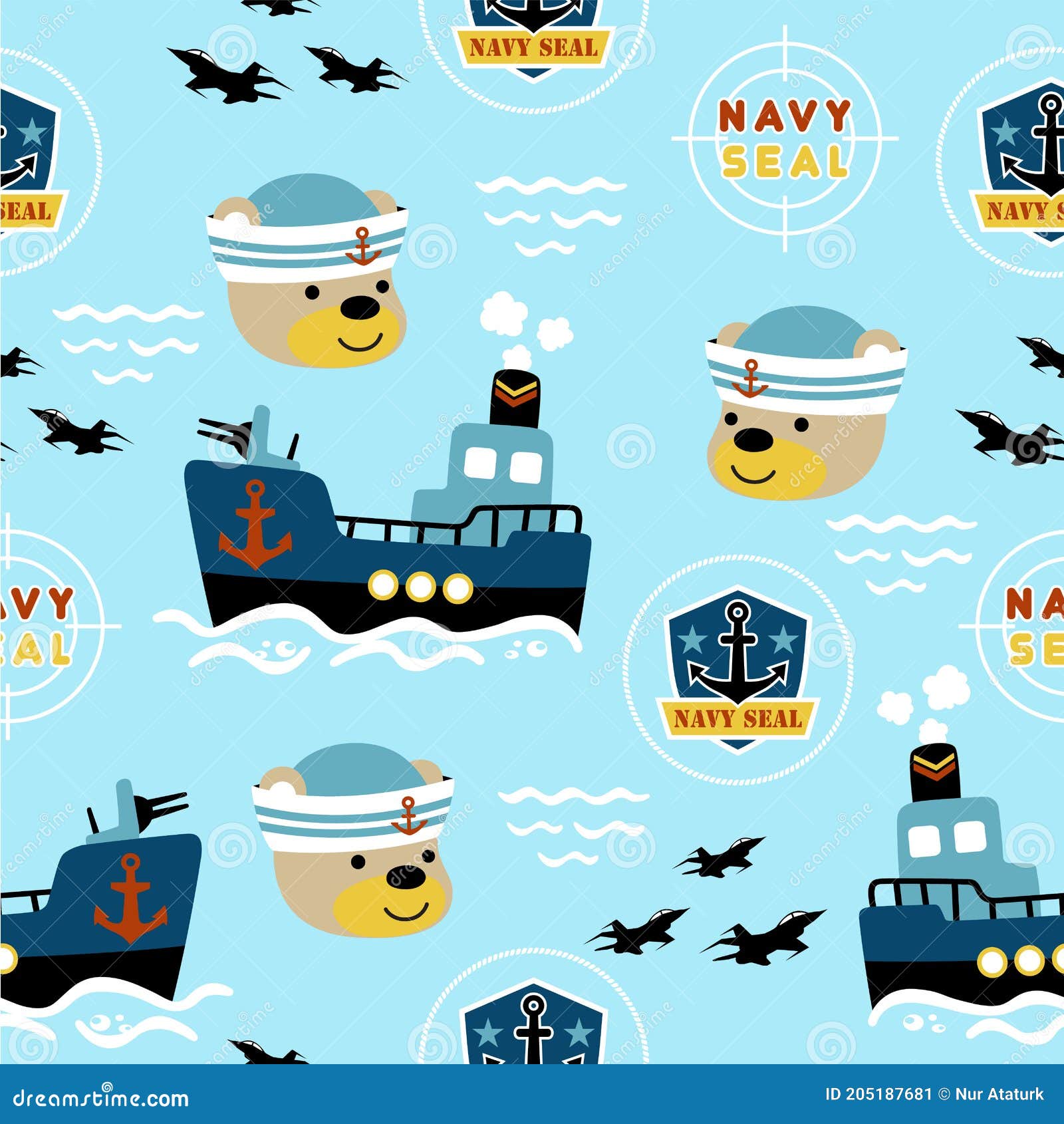 Dibujos Animados De Sello De La Marina Ilustración del Vector - Ilustración  de marina, asegurar: 205187681