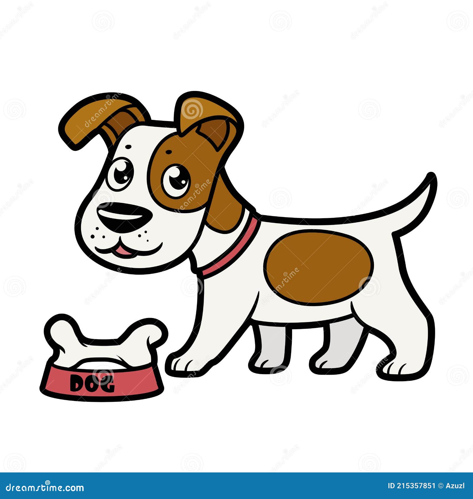 Dibujos Animados Jack Russell Terrier Perro Con La Variación De Color De  Hueso Para La Página Para Colorear Aislado Sobre Fondo Bl Ilustración del  Vector - Ilustración de hueso, mascota: 215357851