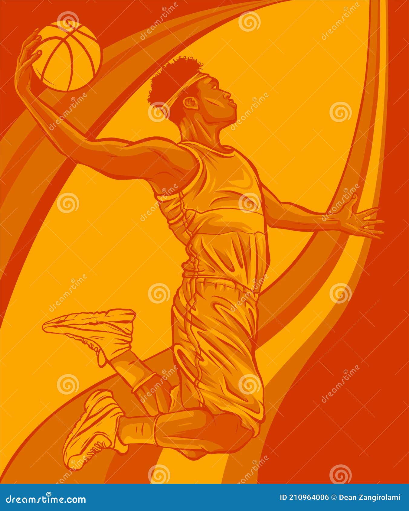 Dibujos Animados Jugador De Baloncesto Saltar Con La Pelota Ilustración del  Vector - Ilustración de jugador, anaranjado: 210964006