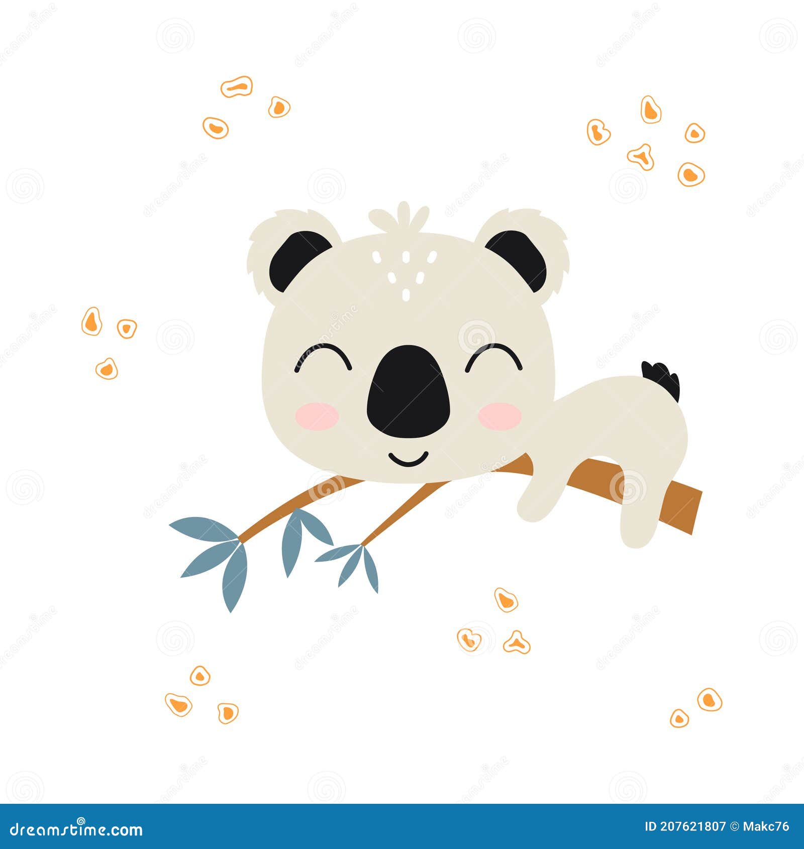 Dibujos Animados Koala Sobre Fondo Blanco Lindos Animales Ilustración del  Vector - Ilustración de alegre, cubo: 207621807