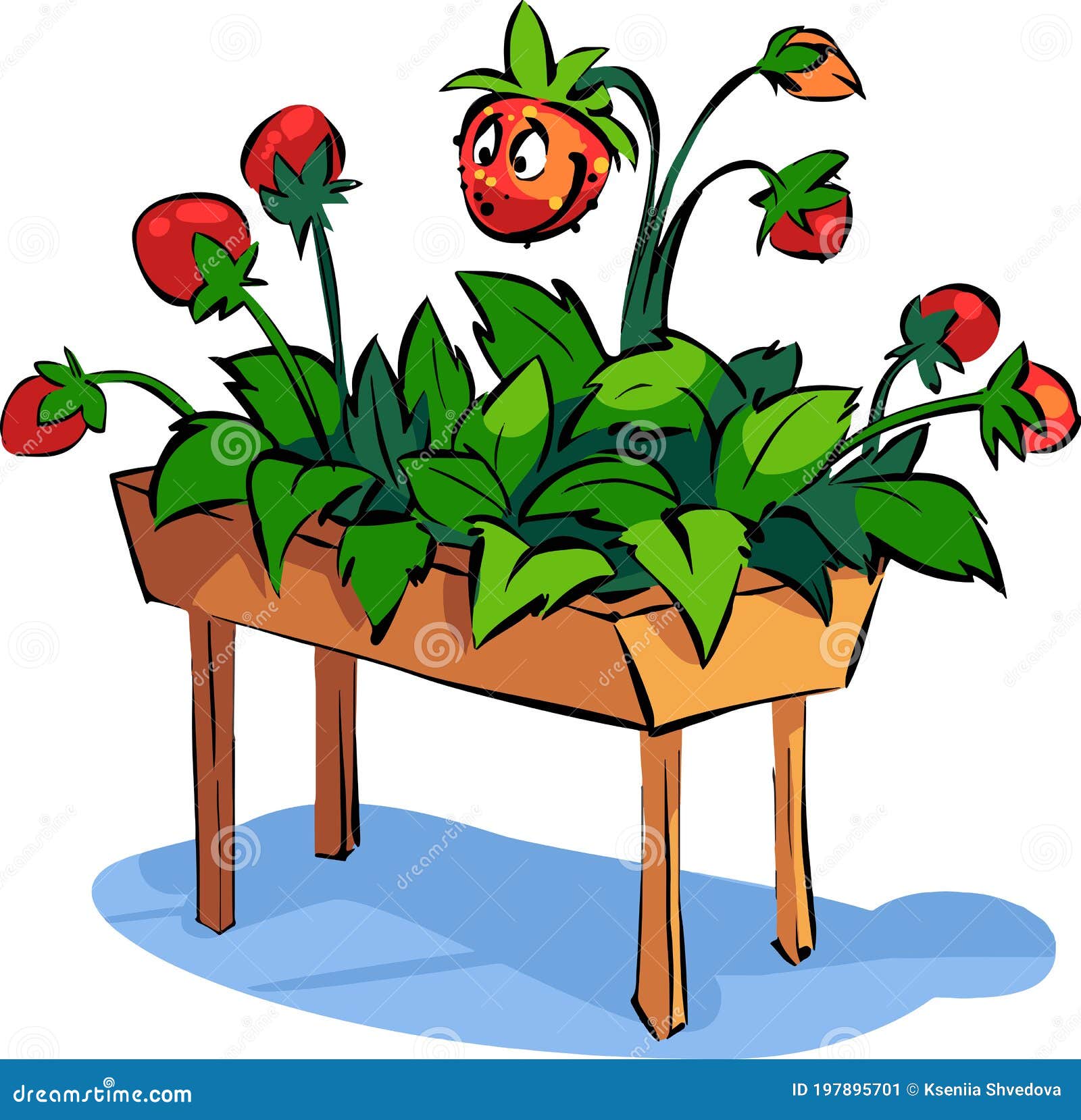 Dibujos Animados Lindo Arbusto De Fresa En Una Cama De Jardín Alto. Fresa De Carácter. Ilustración del Vector - Ilustración de baya, verde: 197895701 Dibujos Animados Lindo Arbusto De Fresa En Una Cama De Jardín Alto. Fresa De Carácter. Ilustración del Vector - Ilustración de baya, verde: 197895701