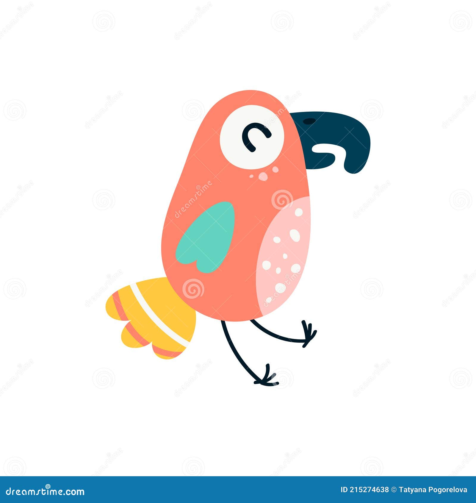 Dibujos Animados Loros Pájaro Y Loro Animal Salvaje Ave Sobre Un Fondo  Blanco. Ilustración Vectorial Ilustración del Vector - Ilustración de  estilizado, ecuador: 215274638