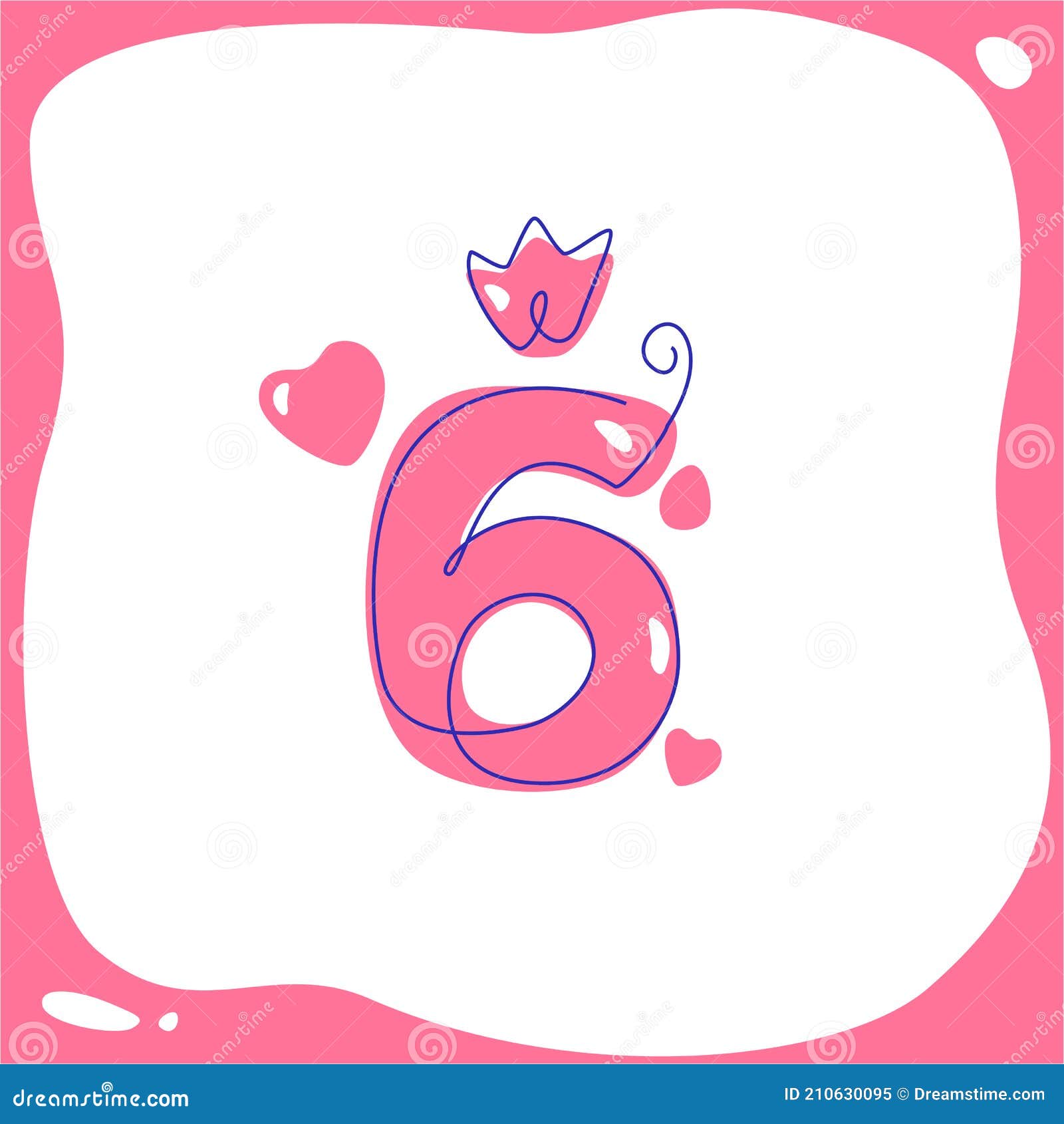 Número 6 Cumpleaños seis número Dígito' Pegatina