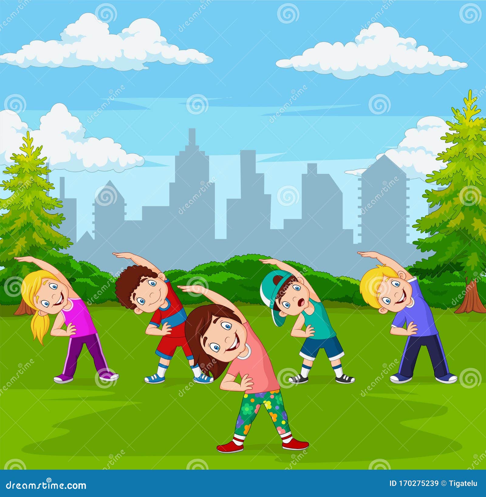 Dibujos Animados Niños Haciendo Ejercicio En El Parque Verde De La Ciudad Ilustración del Vector - Ilustración de hembra, verde: 170275239 Dibujos Animados Niños Haciendo Ejercicio En El Parque Verde De La Ciudad Ilustración del Vector - Ilustración de hembra, verde: 170275239