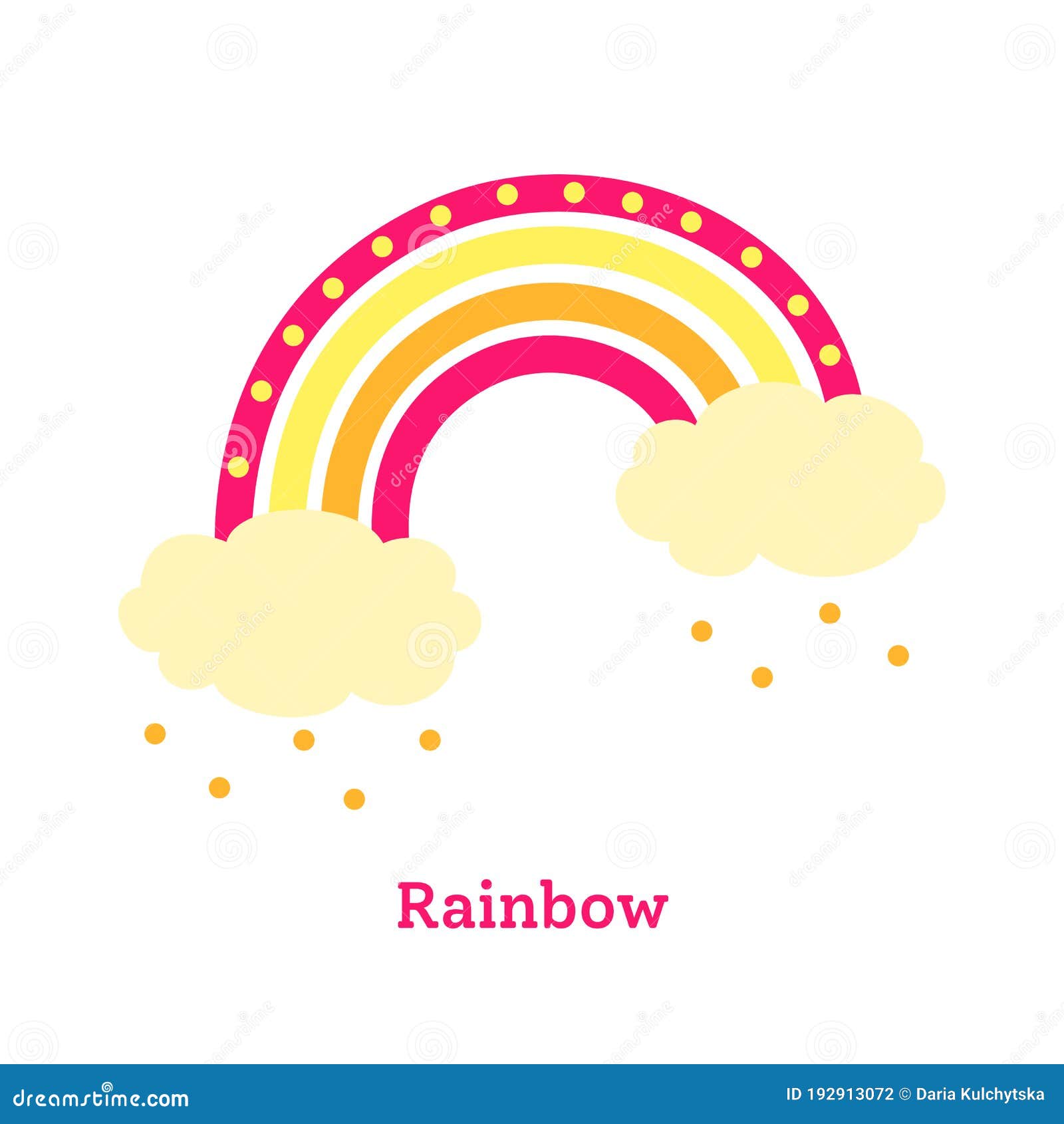 Dibujos Animados Planos De Arcoiris De Estilo Brillante Ninos Vector Ilustracion Del Vector Ilustracion De Verano Feliz
