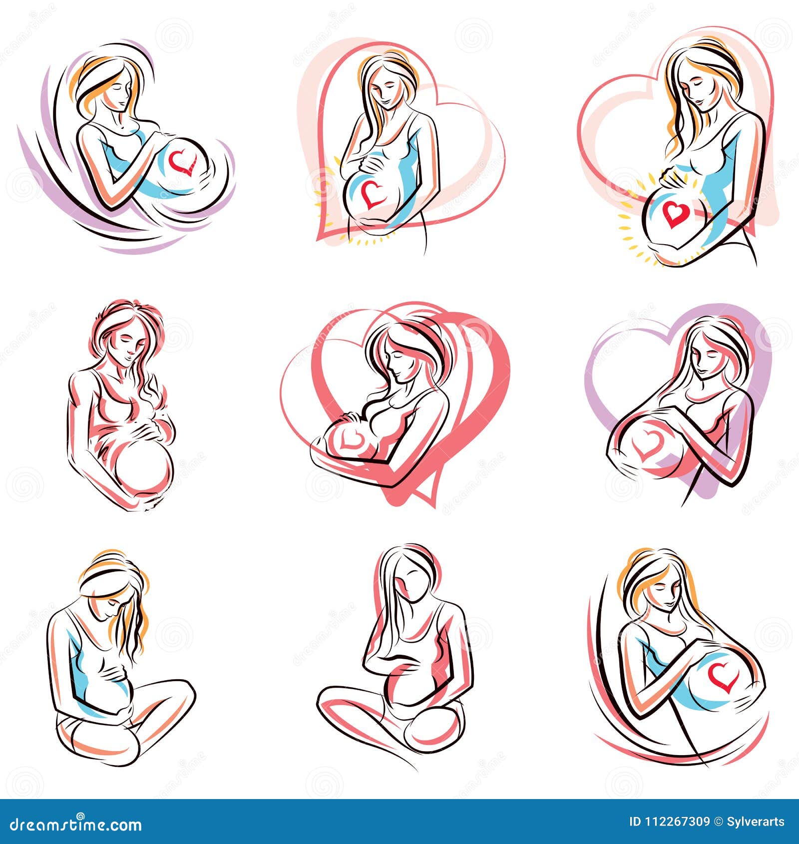 Dibujos Atractivos De La Silueta Del Cuerpo De La Mujer Embarazada Illus  Del Vector Ilustración del Vector - Ilustración de nuevo, mama: 112267309