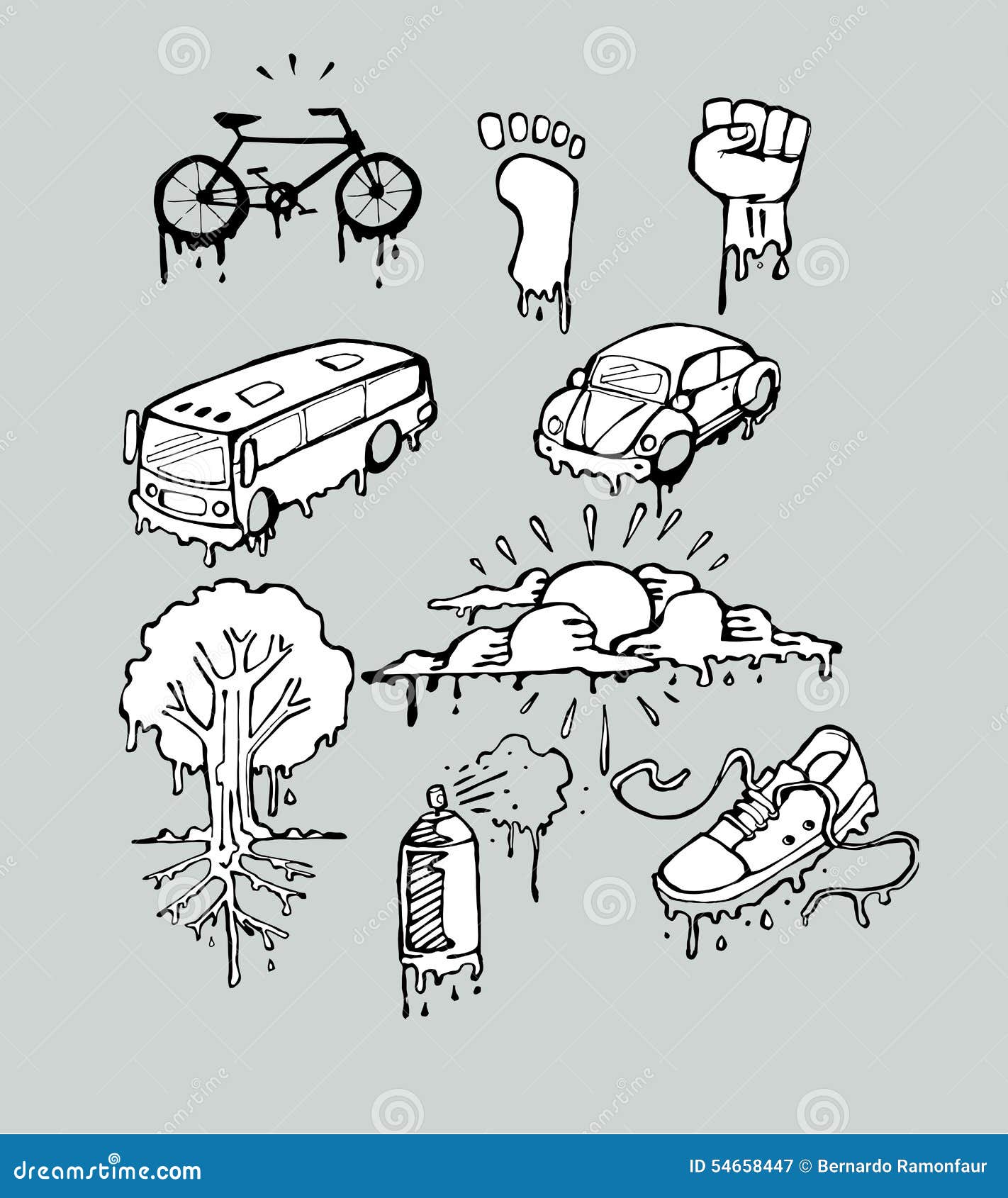 Dibujos de fusión urbanos ilustración del vector. Ilustración de movilidad  - 54658447