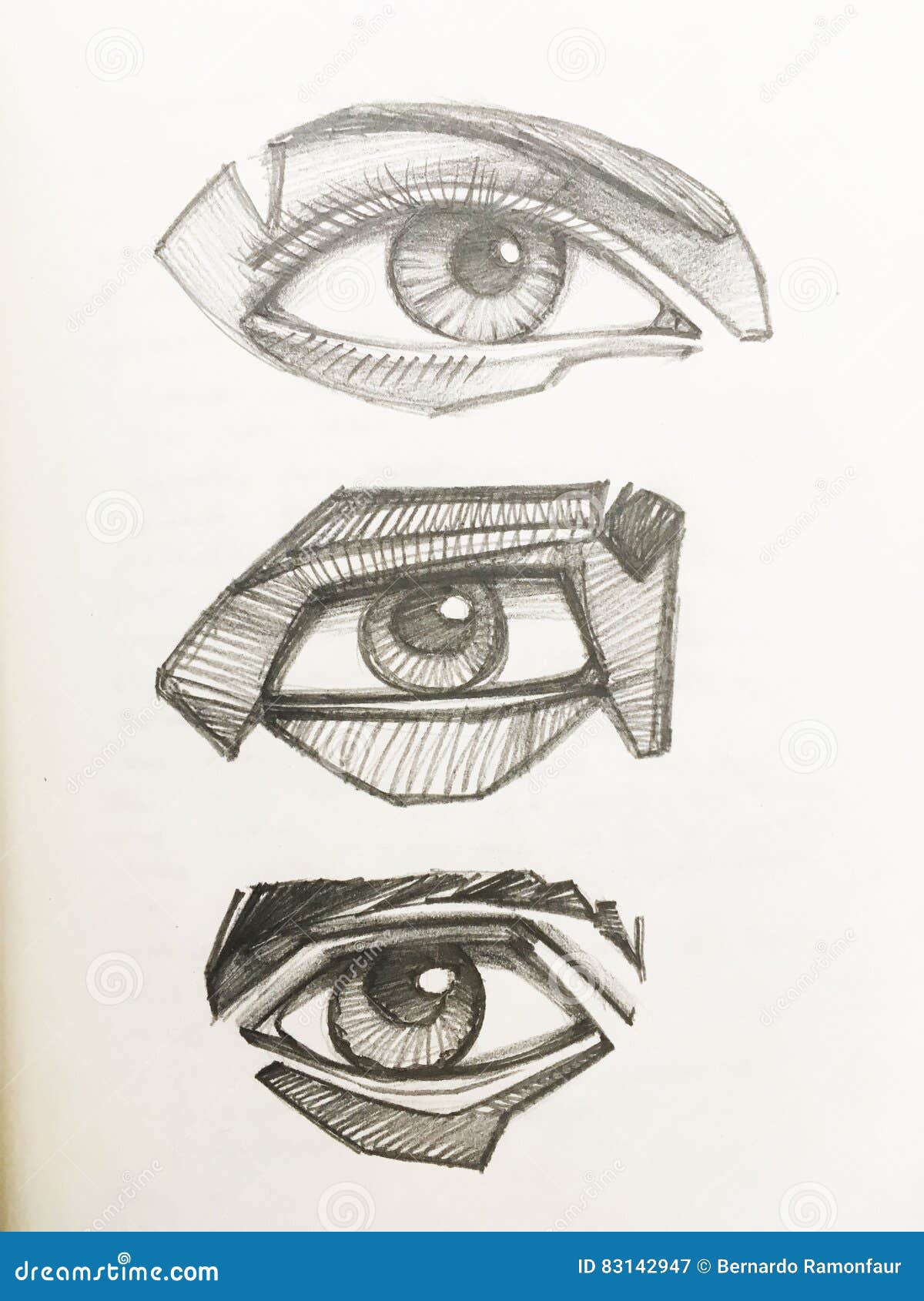 Dibujos De Lápiz De Los Ojos Humanos Stock de ilustración - Ilustración de  pupila, trazado: 83142947