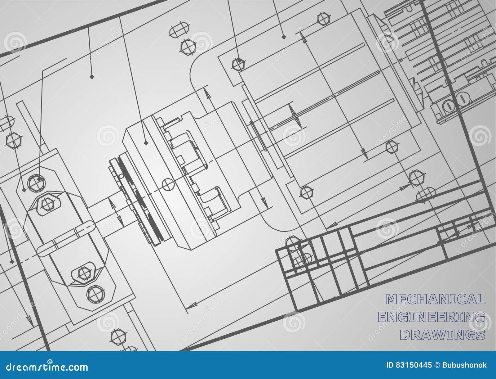 Dibujos De La Ingeniería Industrial Ilustración del Vector - Ilustración de  fondos, mecanismo: 83150445