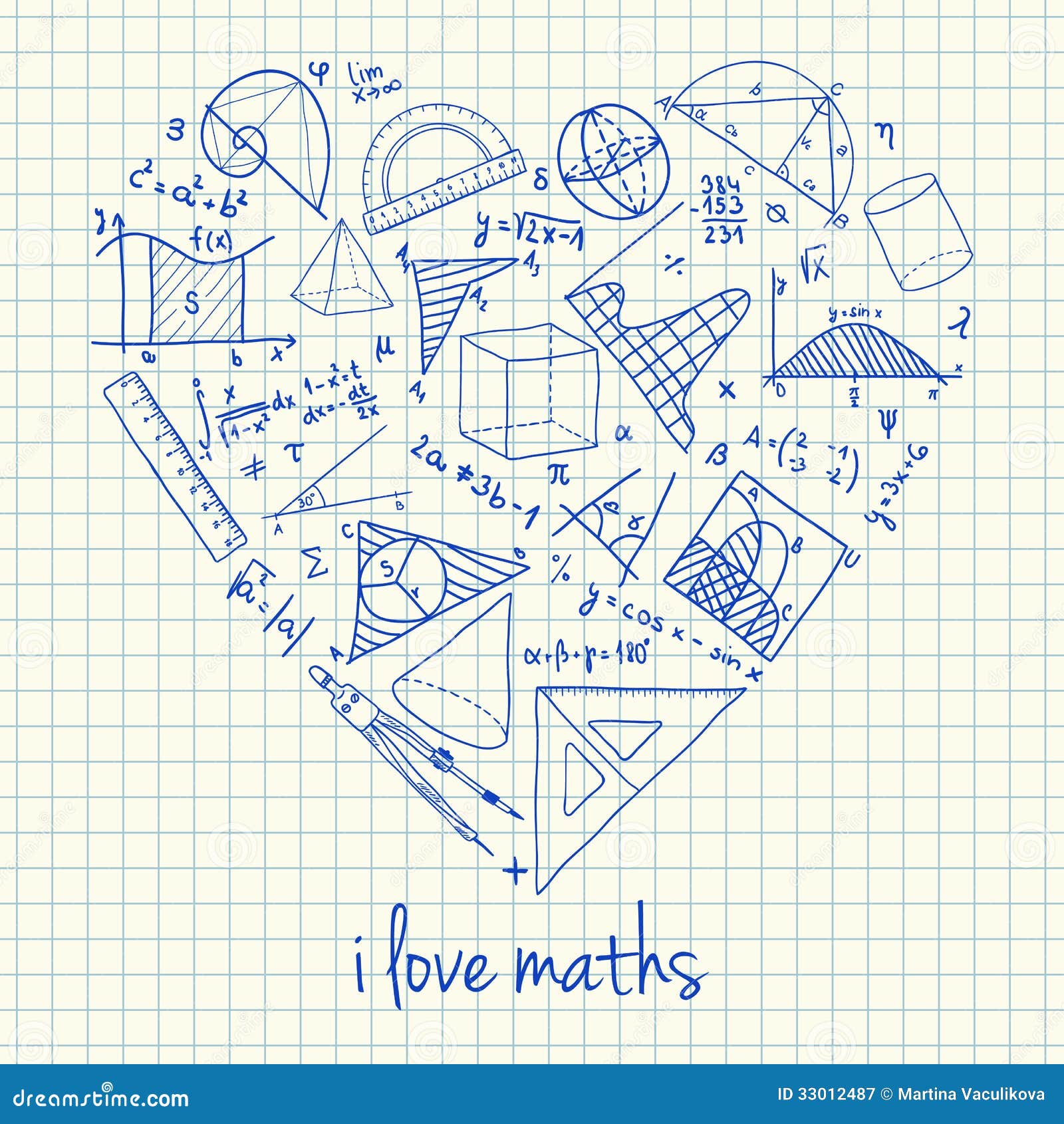 Dibujos De La Matemáticas En Forma Del Corazón Stock de ilustración -  Ilustración de forma, bosquejo: 33012487