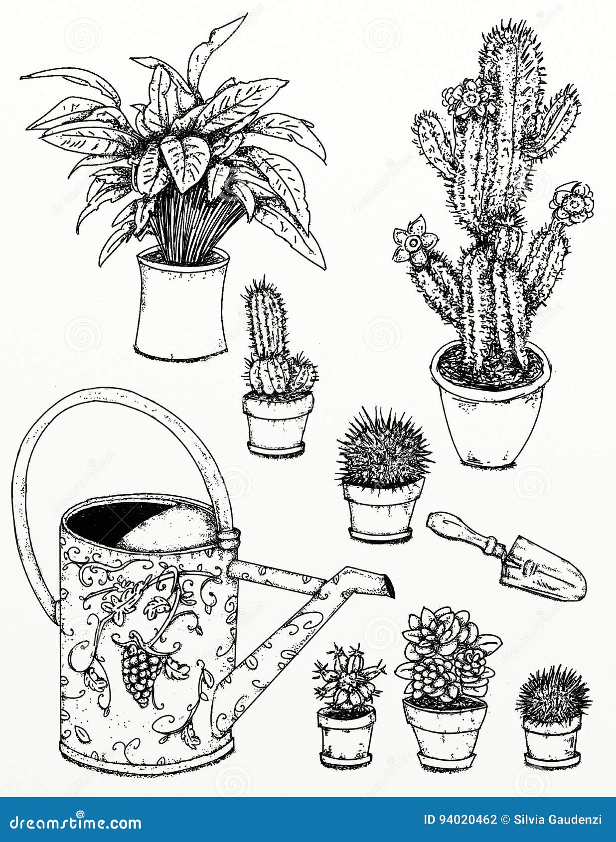 Dibujos Realistas De Las Flores Del Jardín De Las Plantas Y De Los Jardines,  Plantas, Herramientas Que Cultivan Un Huerto Con Las Stock de ilustración -  Ilustración de iconos, florecimiento: 94020462