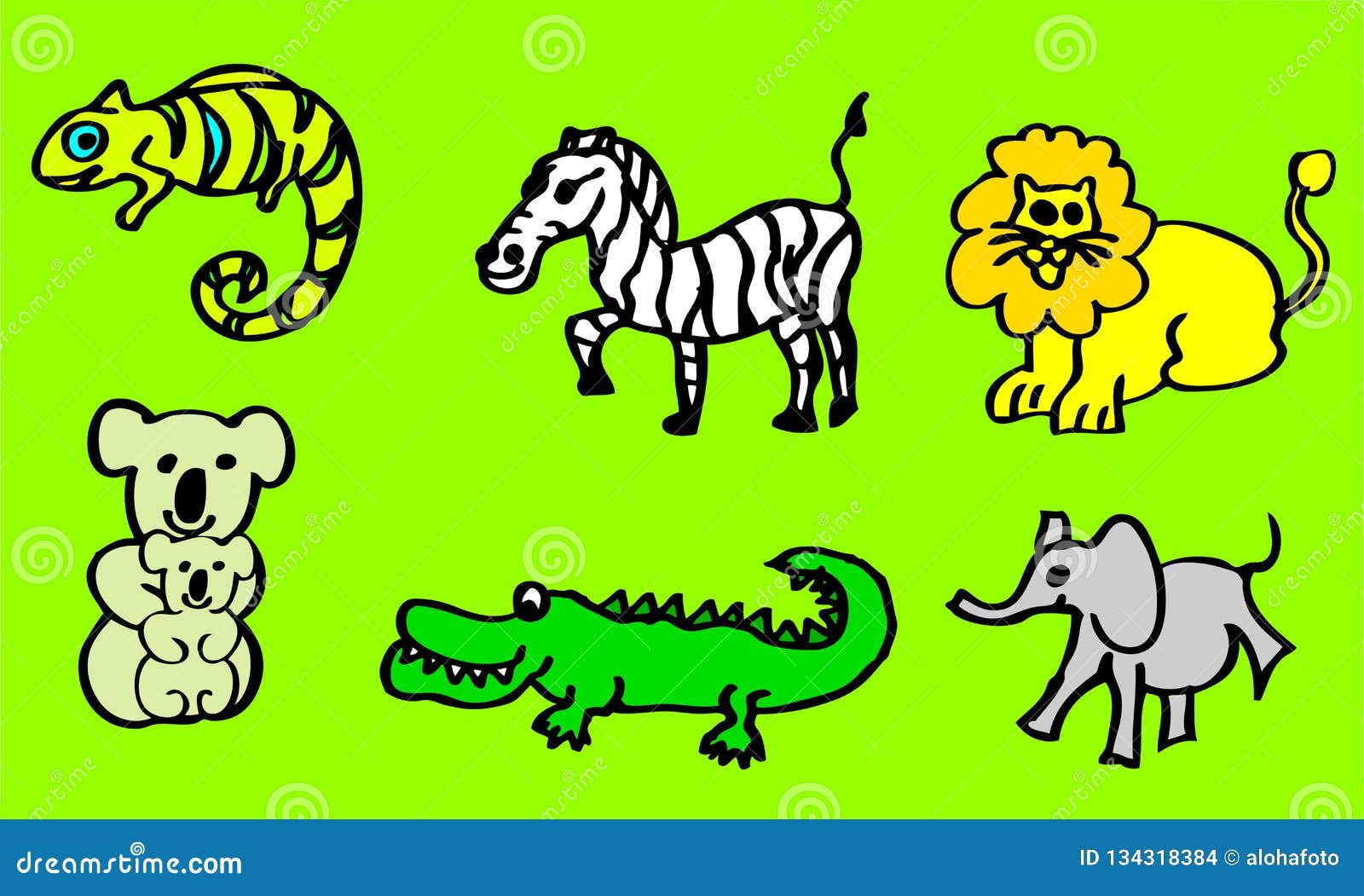 Dibujos Sobre Los Animales Salvajes Para Los Niños Con Un León Y Un  Cocodrilo También Disponibles Como Dibujo Del Vector Ilustración del Vector  - Ilustración de cuenta, kindergarten: 134318384